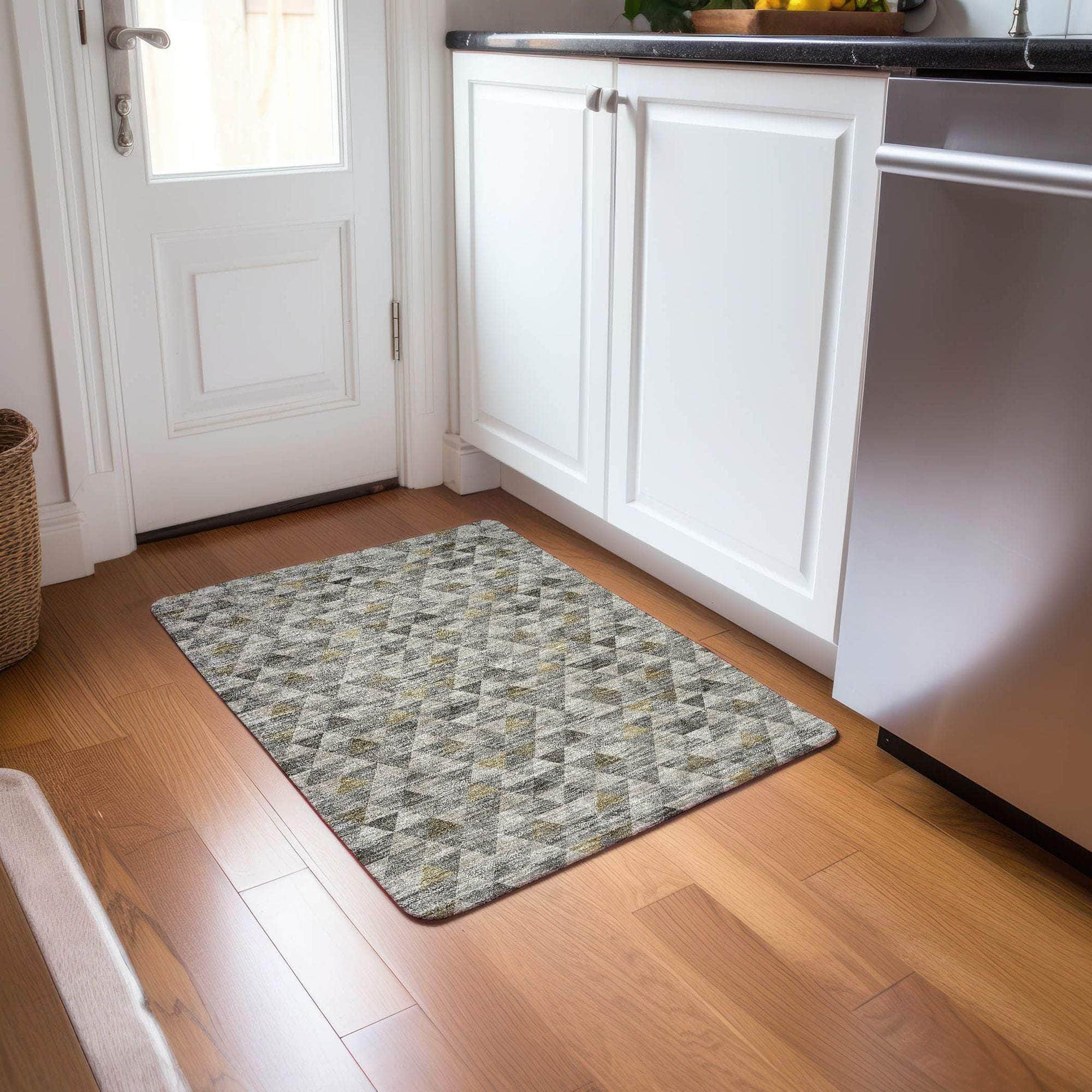 Machine Made ACN612 Taupe Brown Rugs