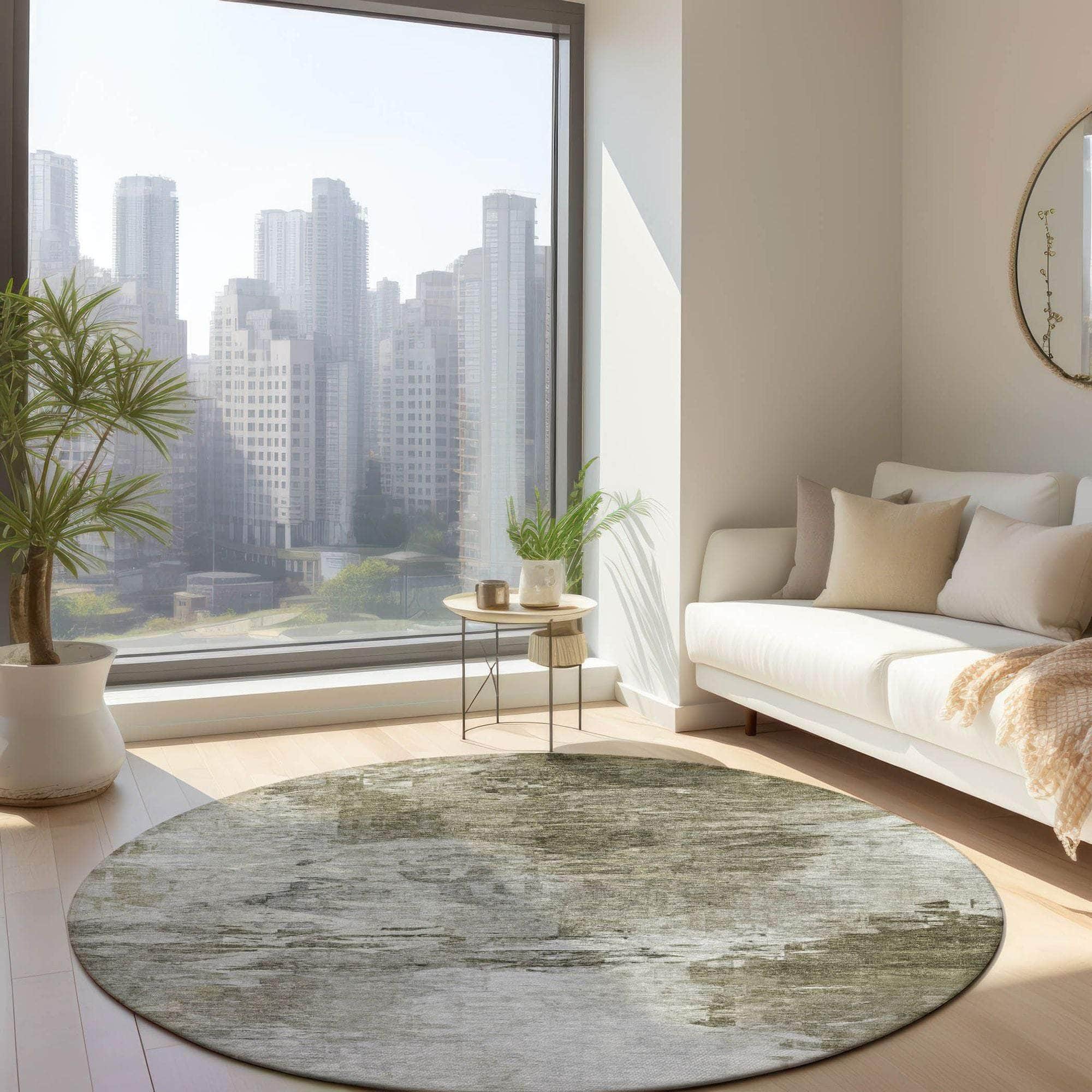 Machine Made ACN595 Taupe Brown Rugs