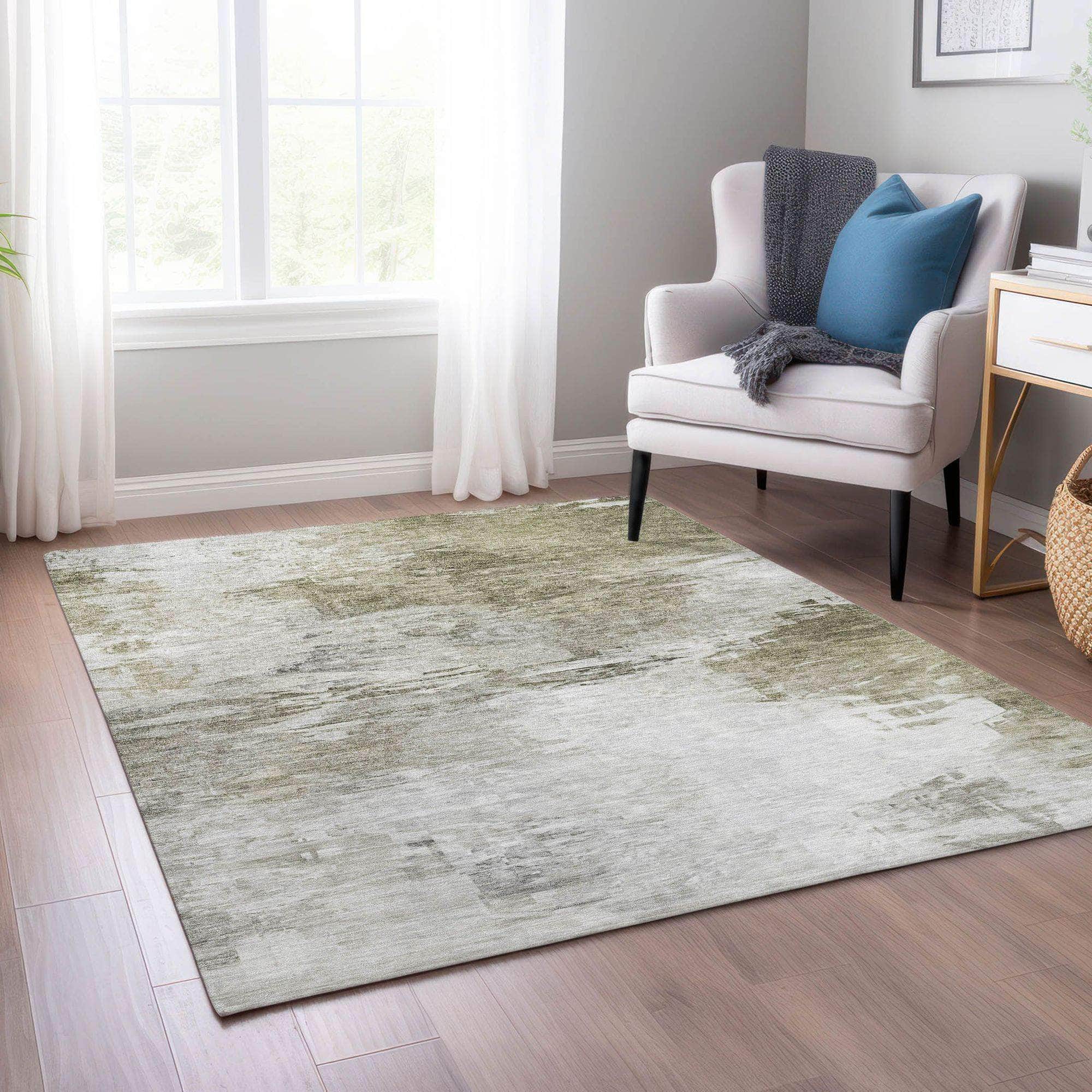 Machine Made ACN595 Taupe Brown Rugs