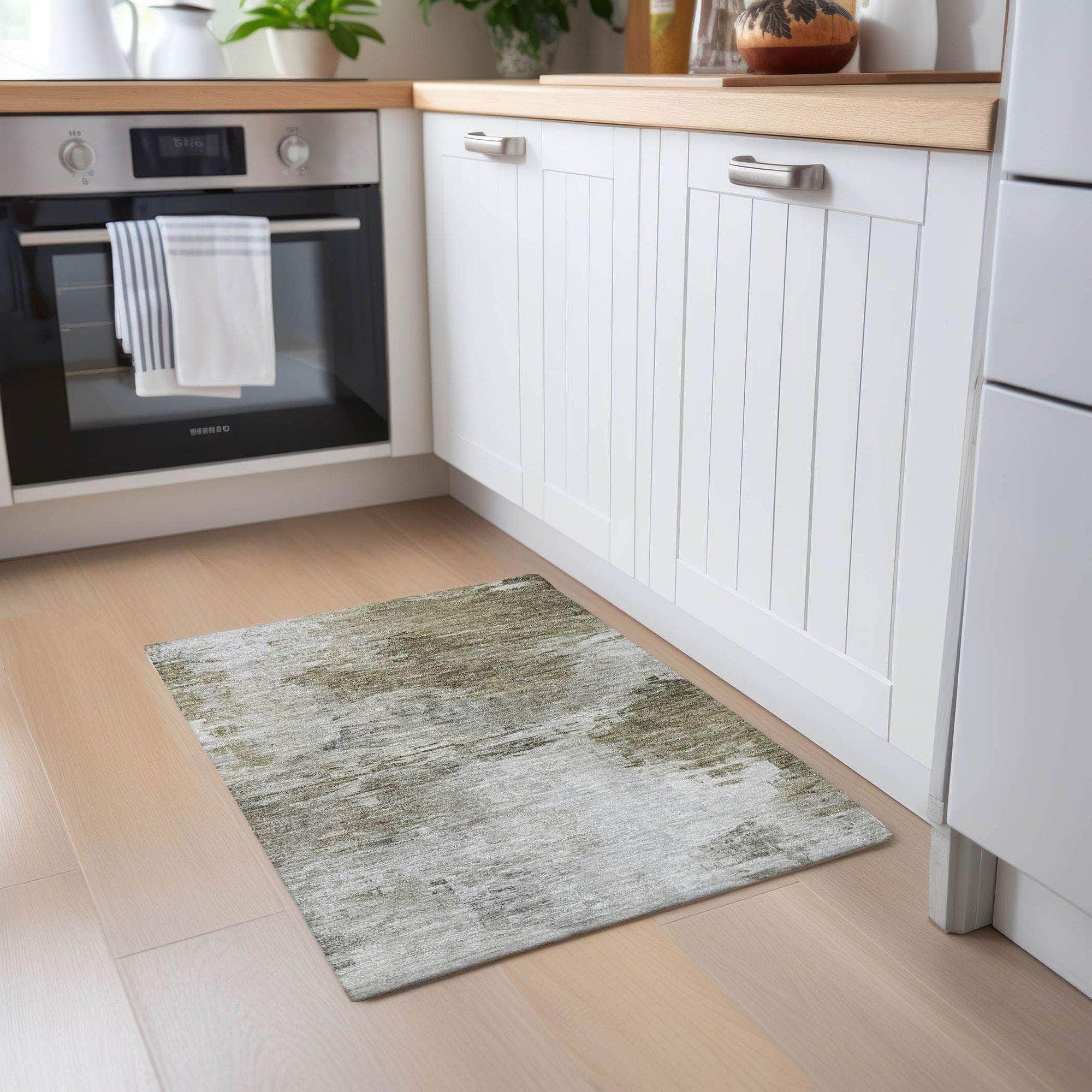 Machine Made ACN595 Taupe Brown Rugs