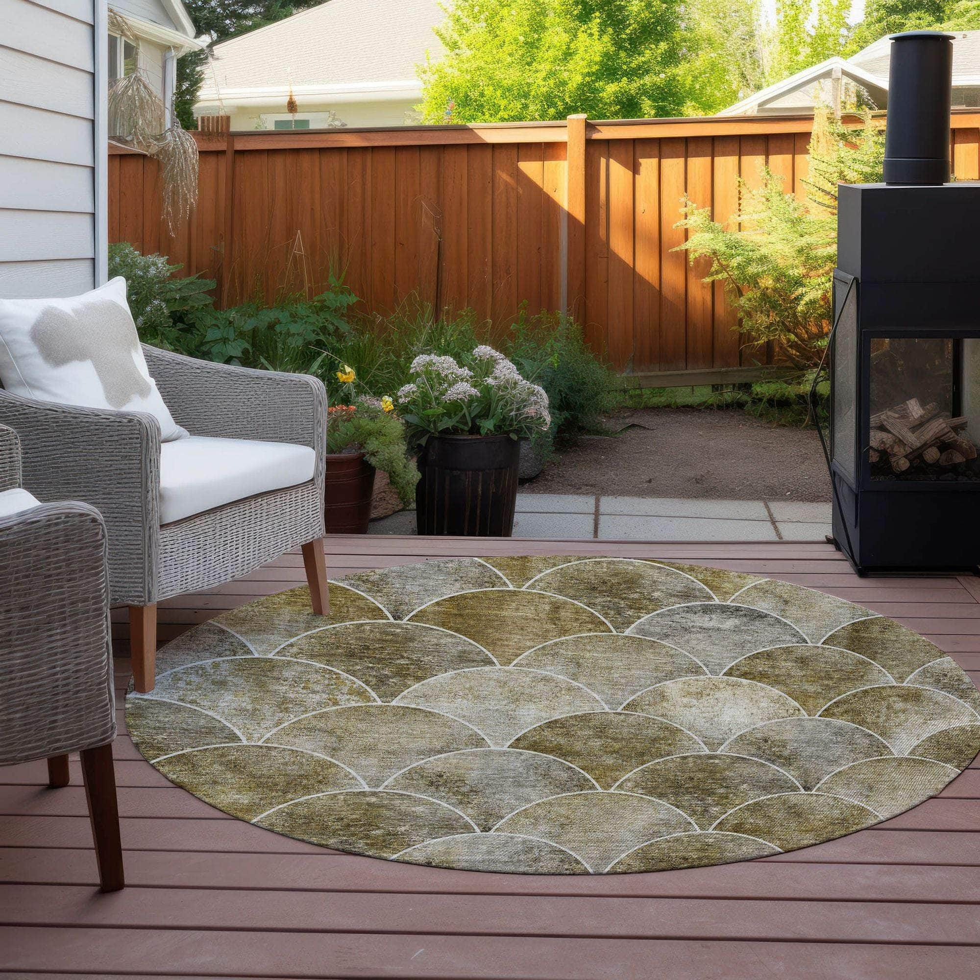 Machine Made ACN594 Taupe Brown Rugs