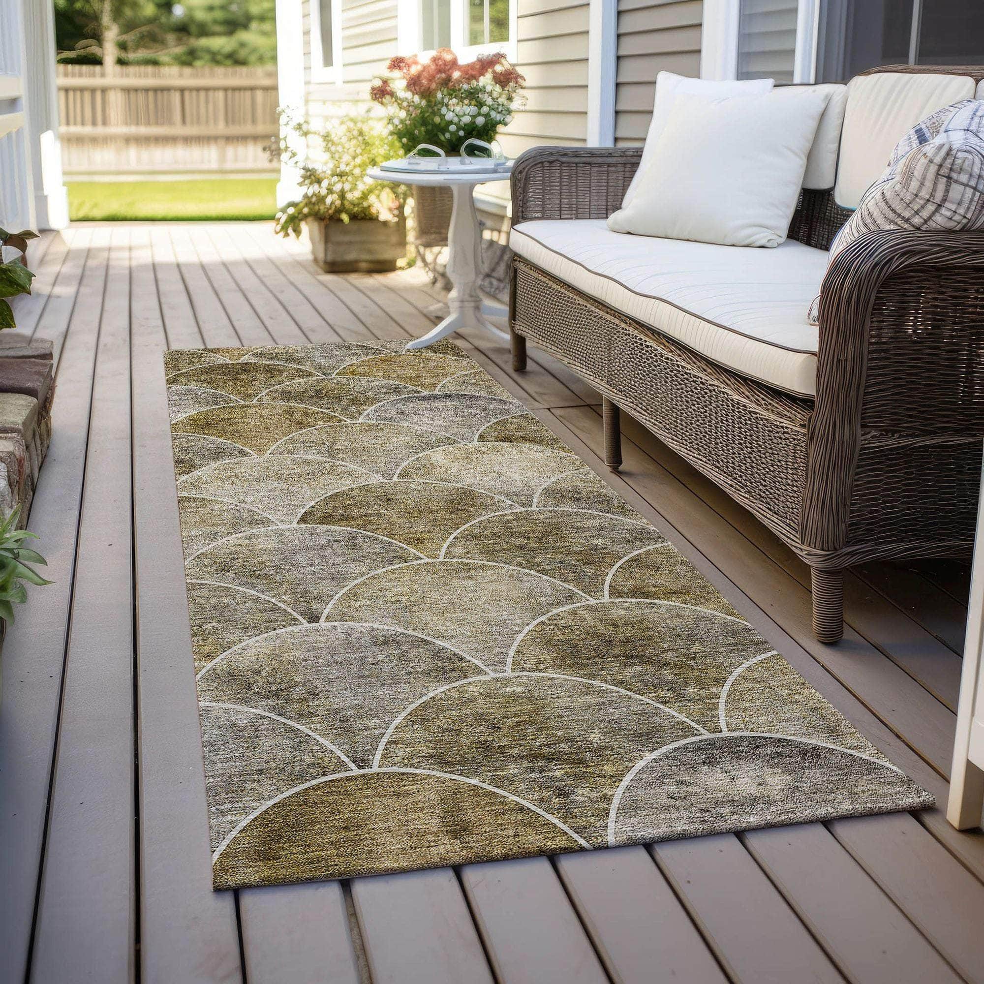 Machine Made ACN594 Taupe Brown Rugs