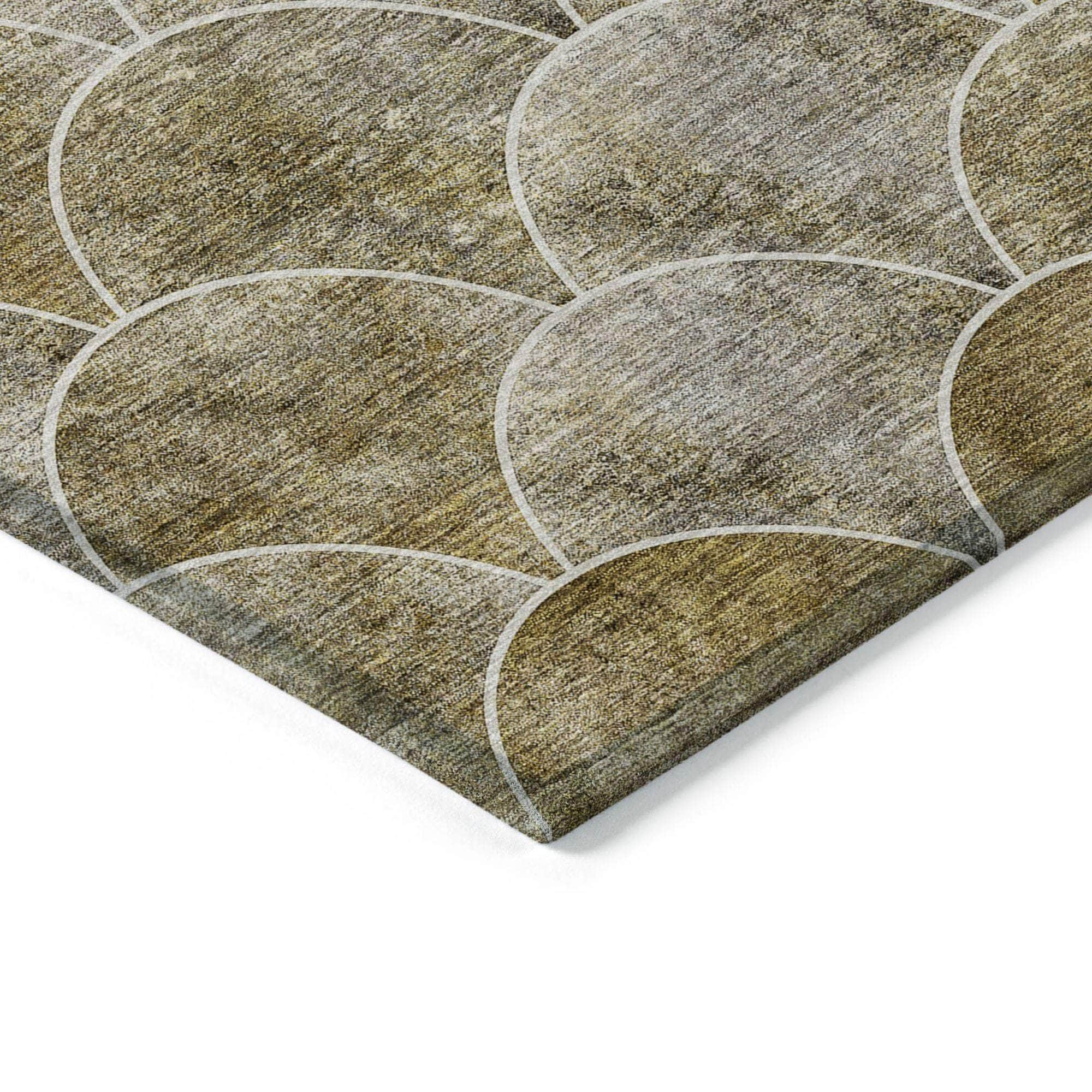 Machine Made ACN594 Taupe Brown Rugs
