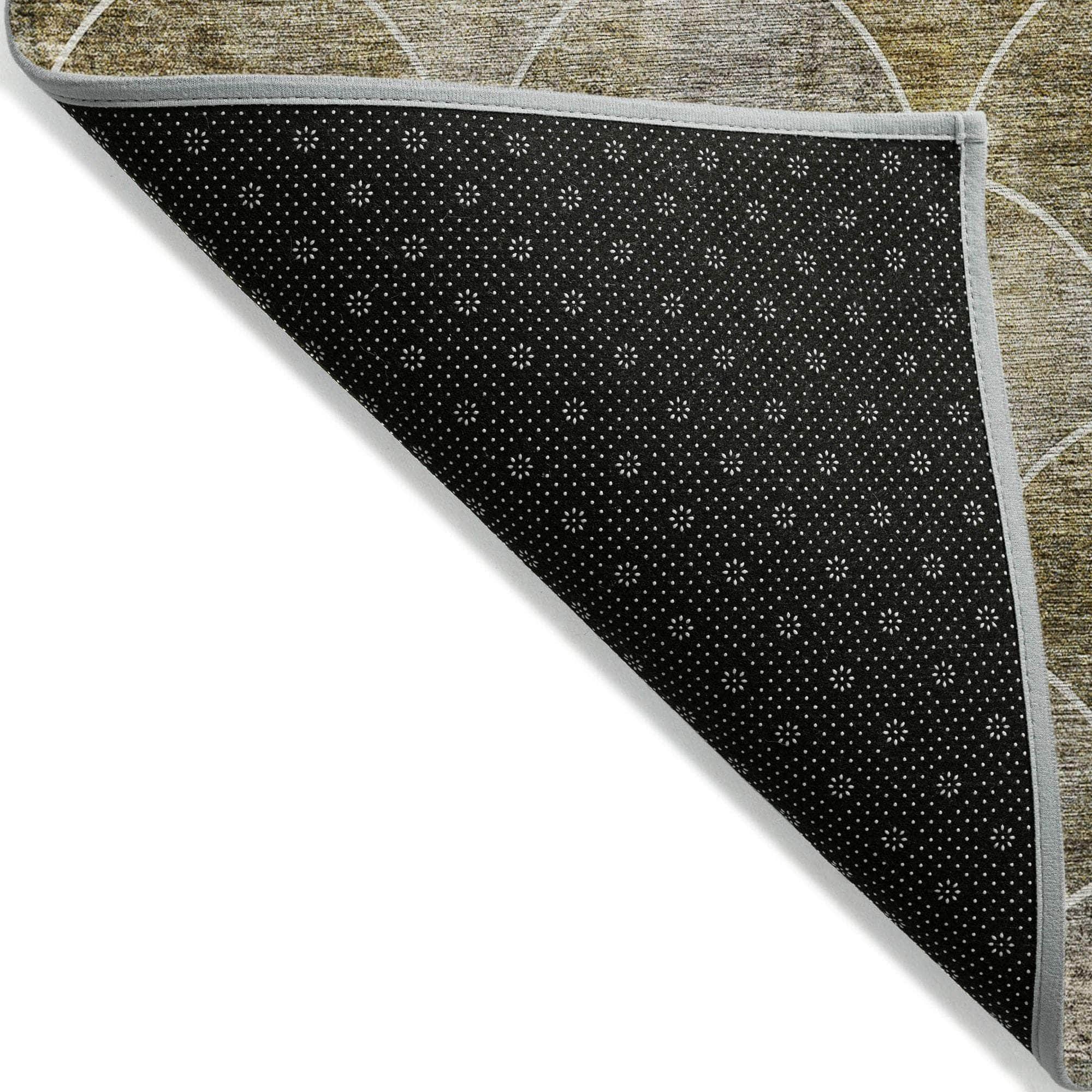 Machine Made ACN594 Taupe Brown Rugs
