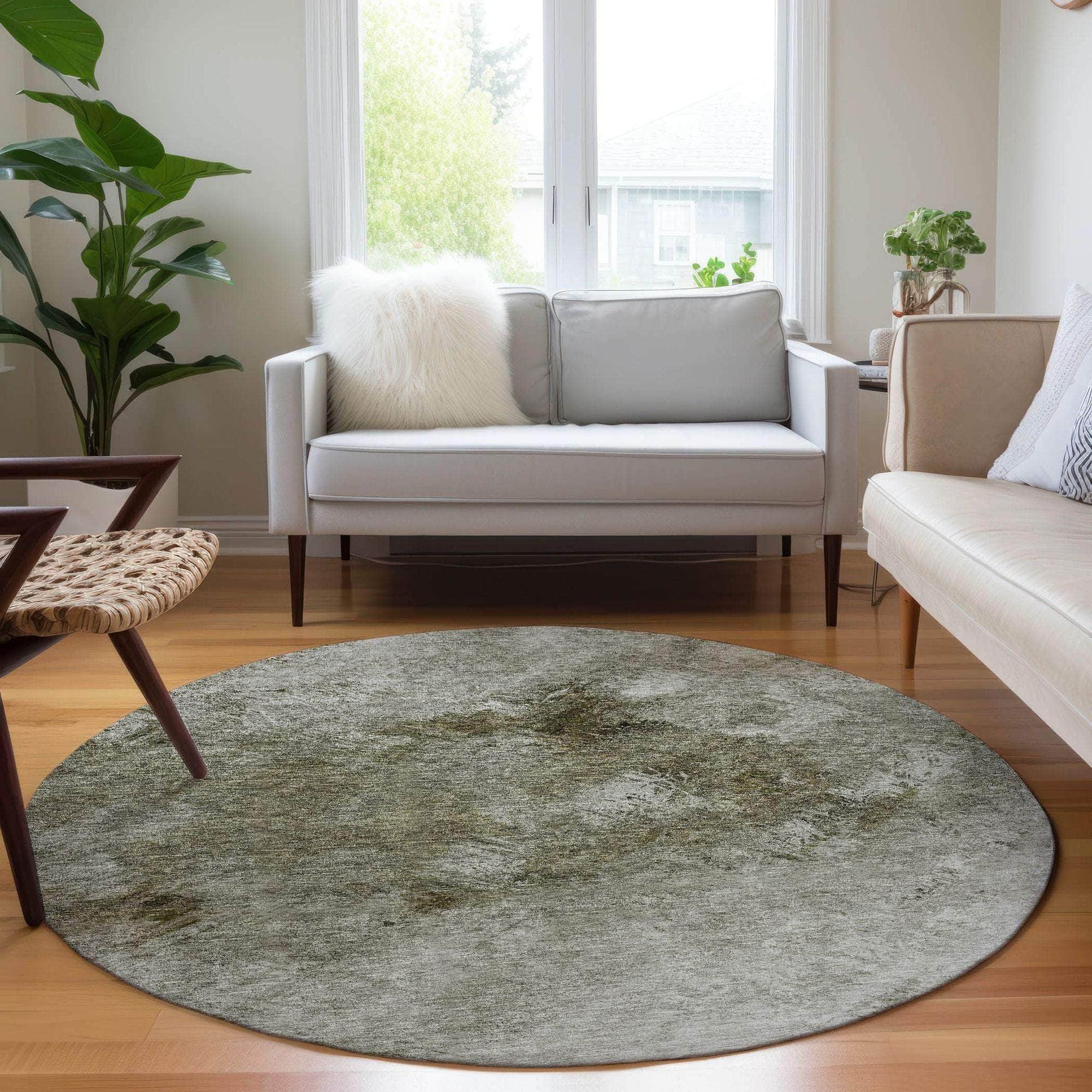 Machine Made ACN590 Taupe Brown Rugs