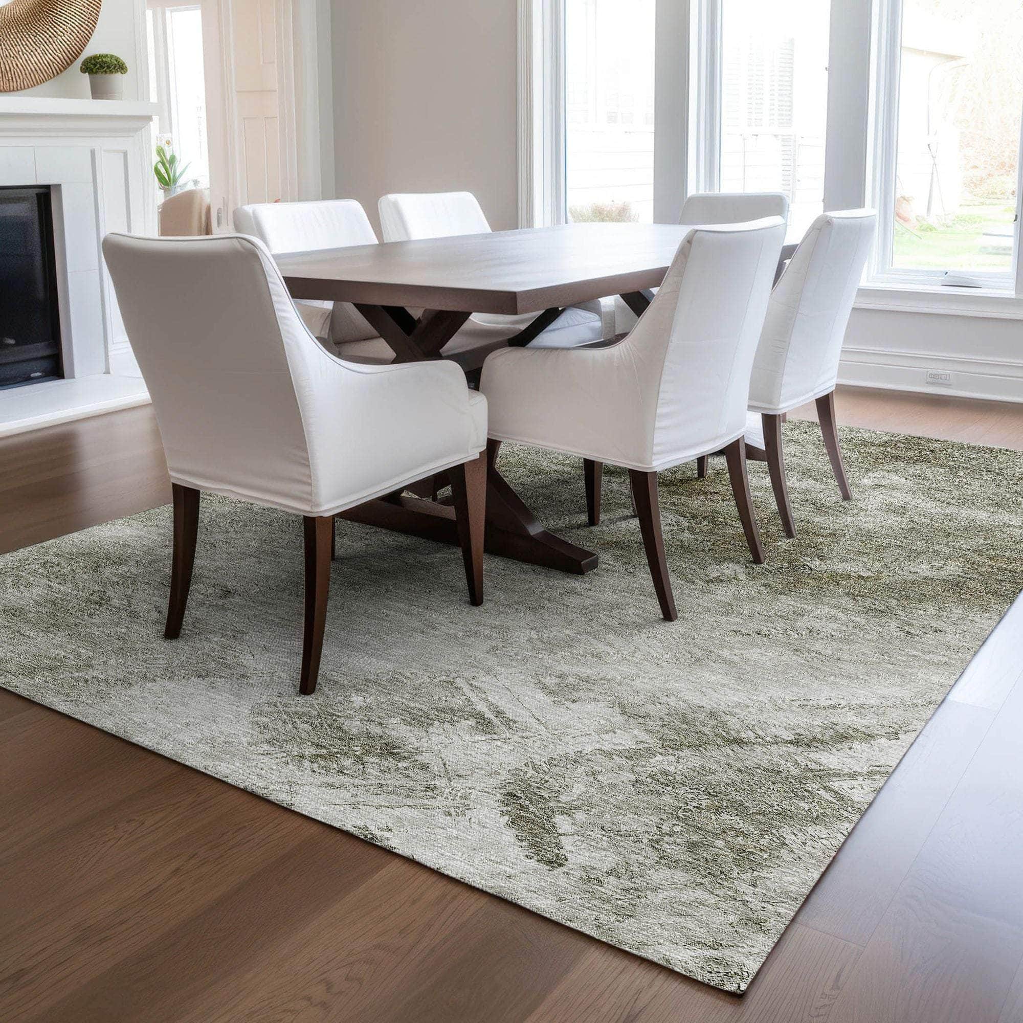 Machine Made ACN590 Taupe Brown Rugs