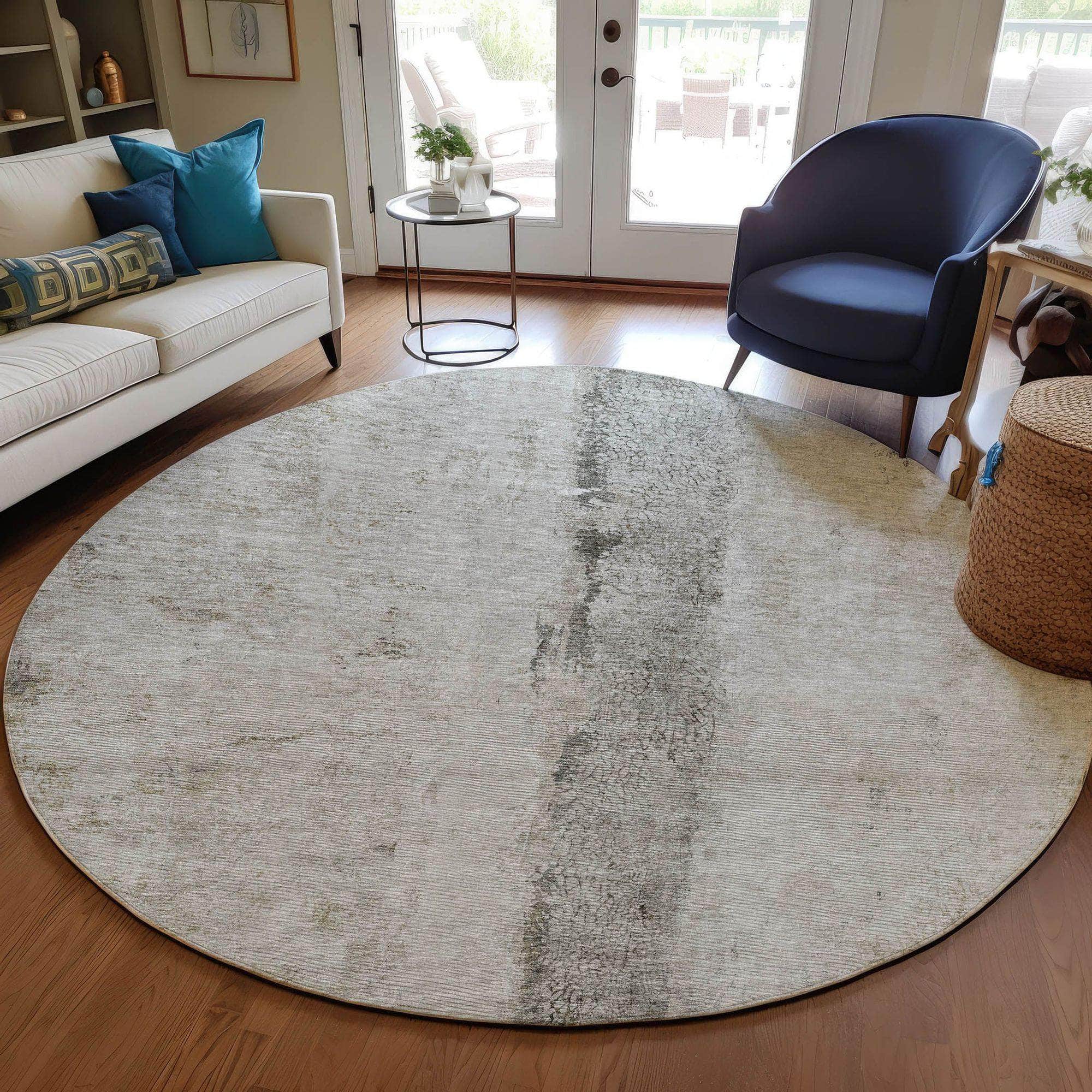 Machine Made ACN605 Taupe Brown Rugs