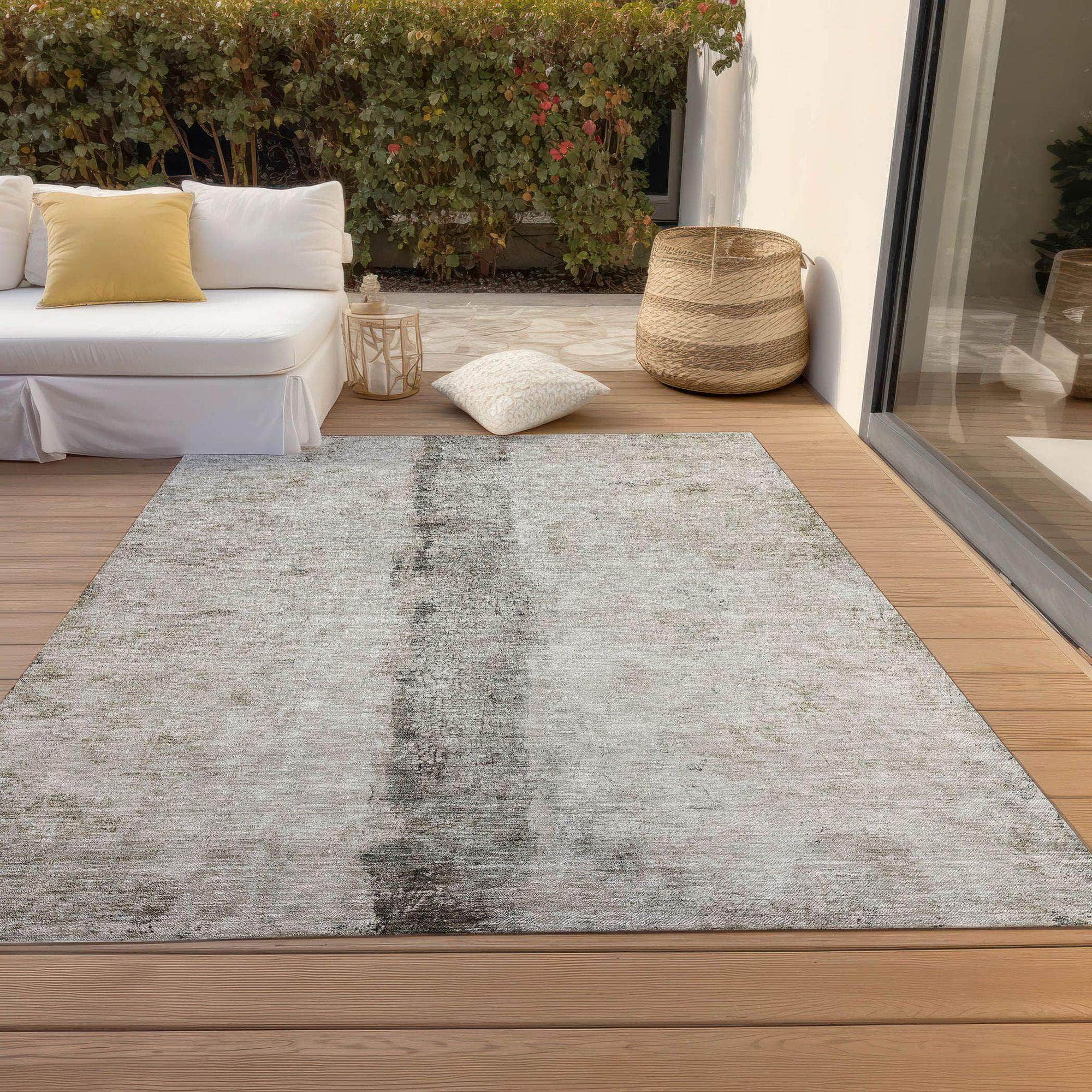 Machine Made ACN605 Taupe Brown Rugs