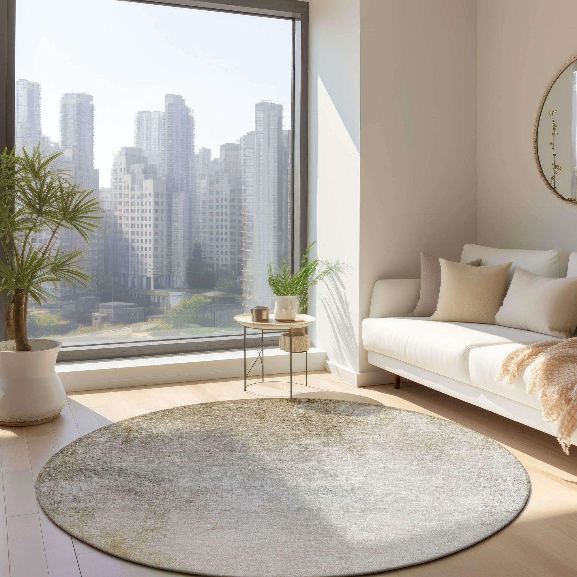 Machine Made ACN601 Taupe Brown Rugs