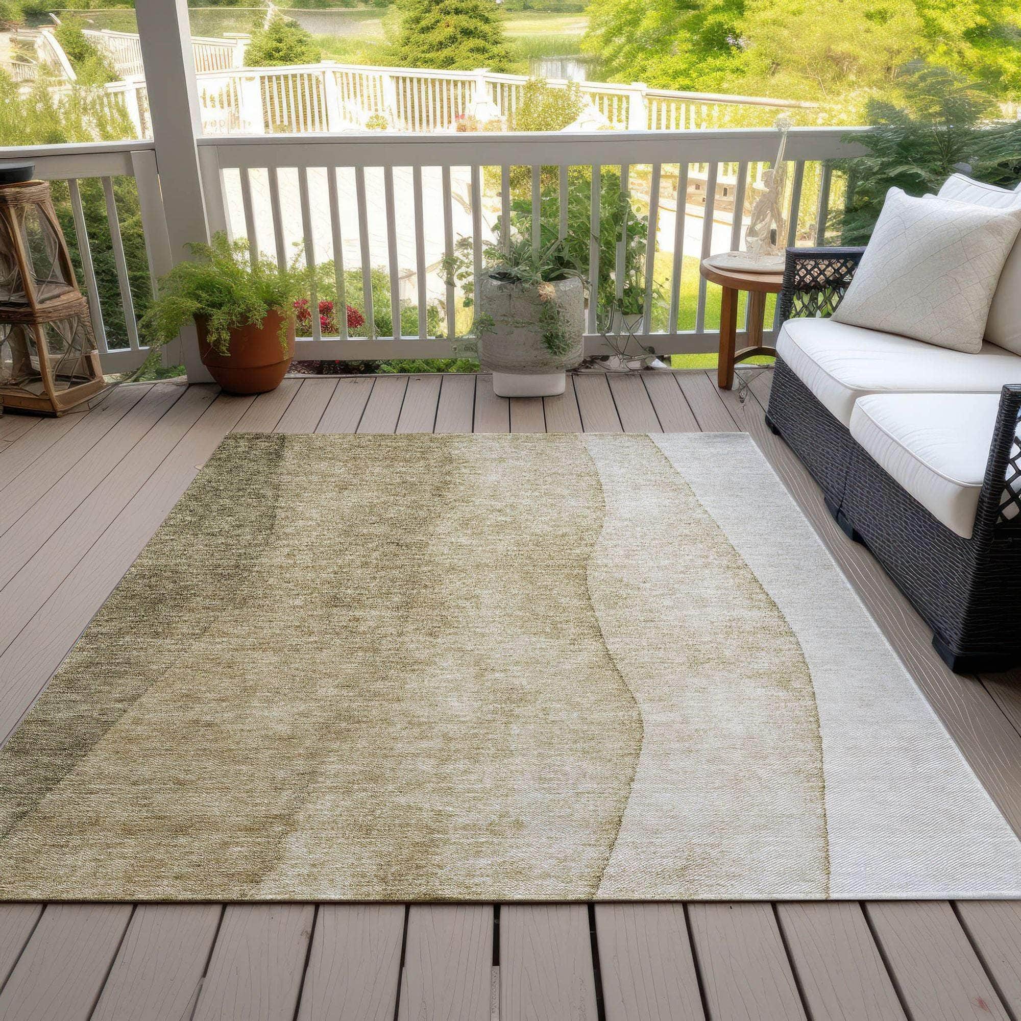 Machine Made ACN625 Taupe Brown Rugs
