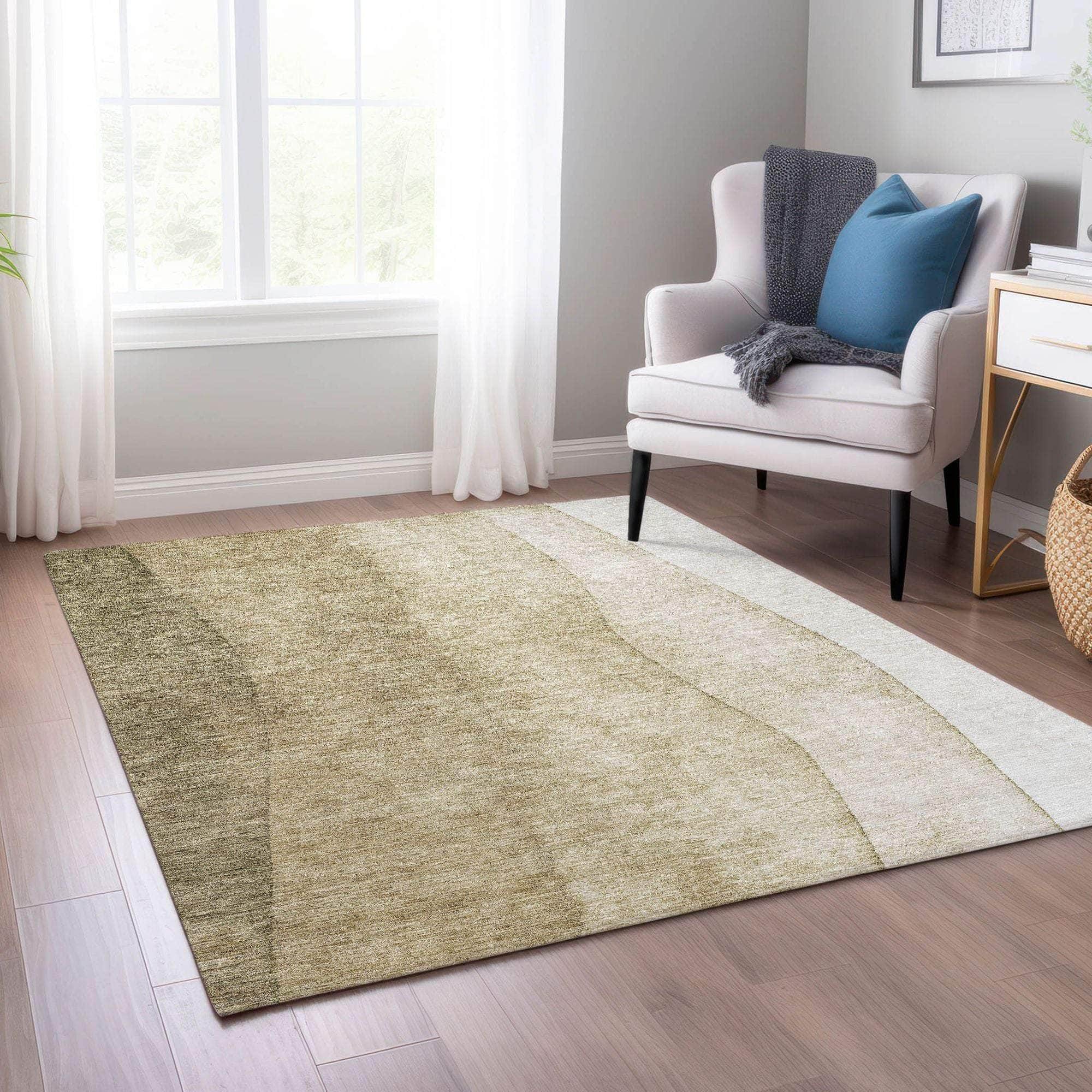 Machine Made ACN625 Taupe Brown Rugs