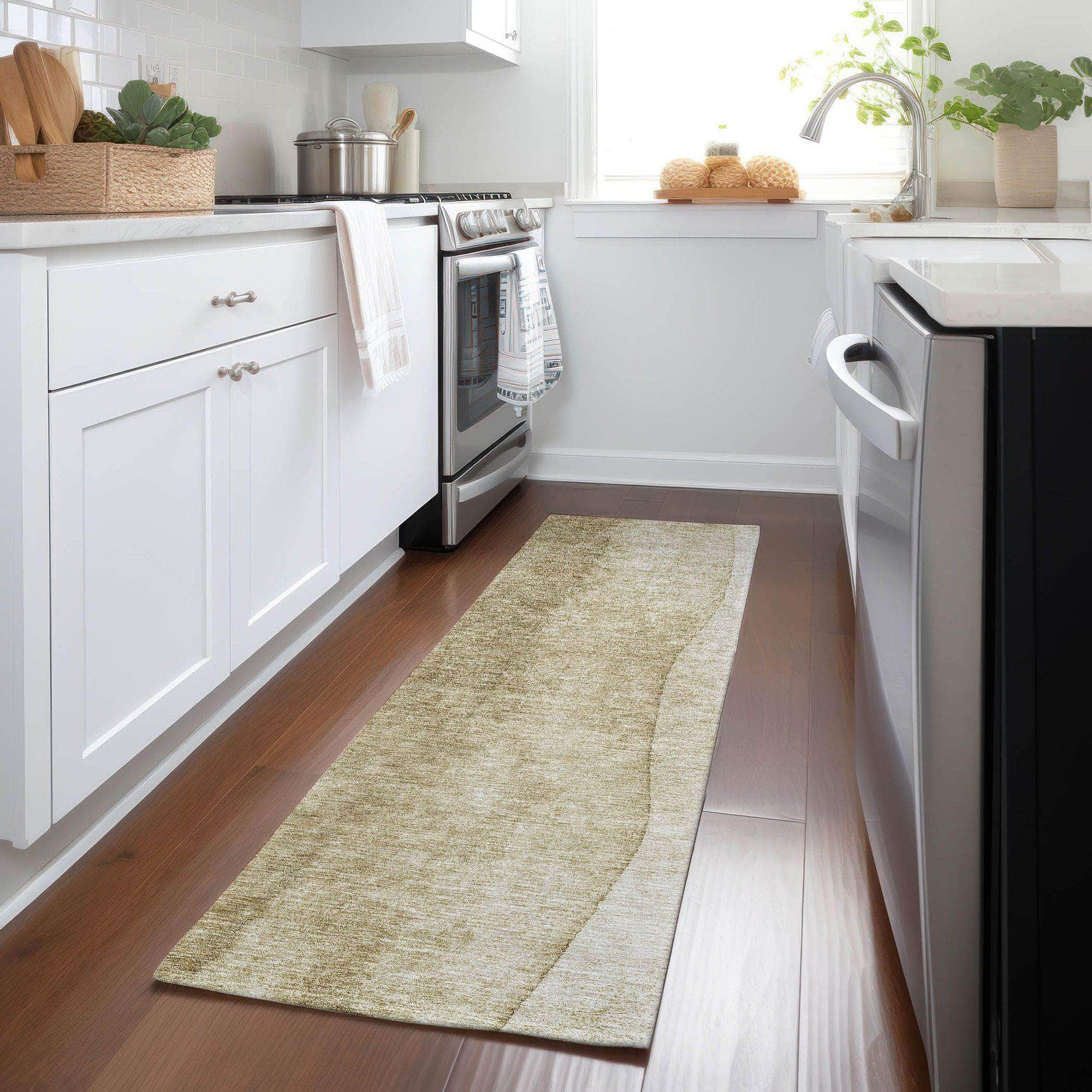 Machine Made ACN625 Taupe Brown Rugs