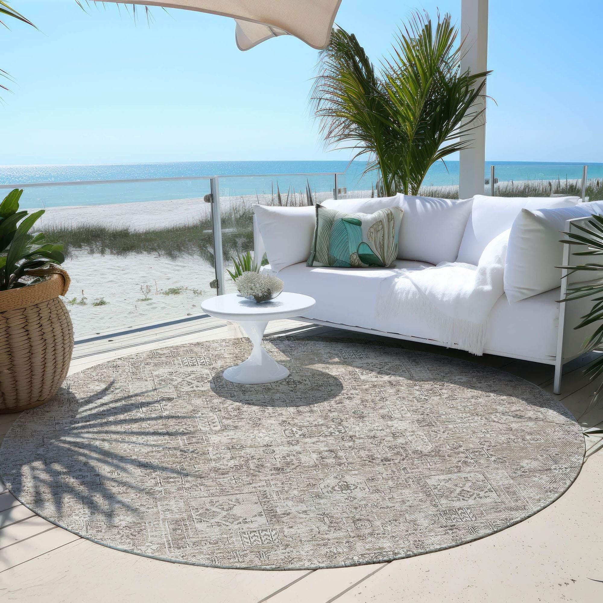 Machine Made ACN611 Taupe Brown Rugs