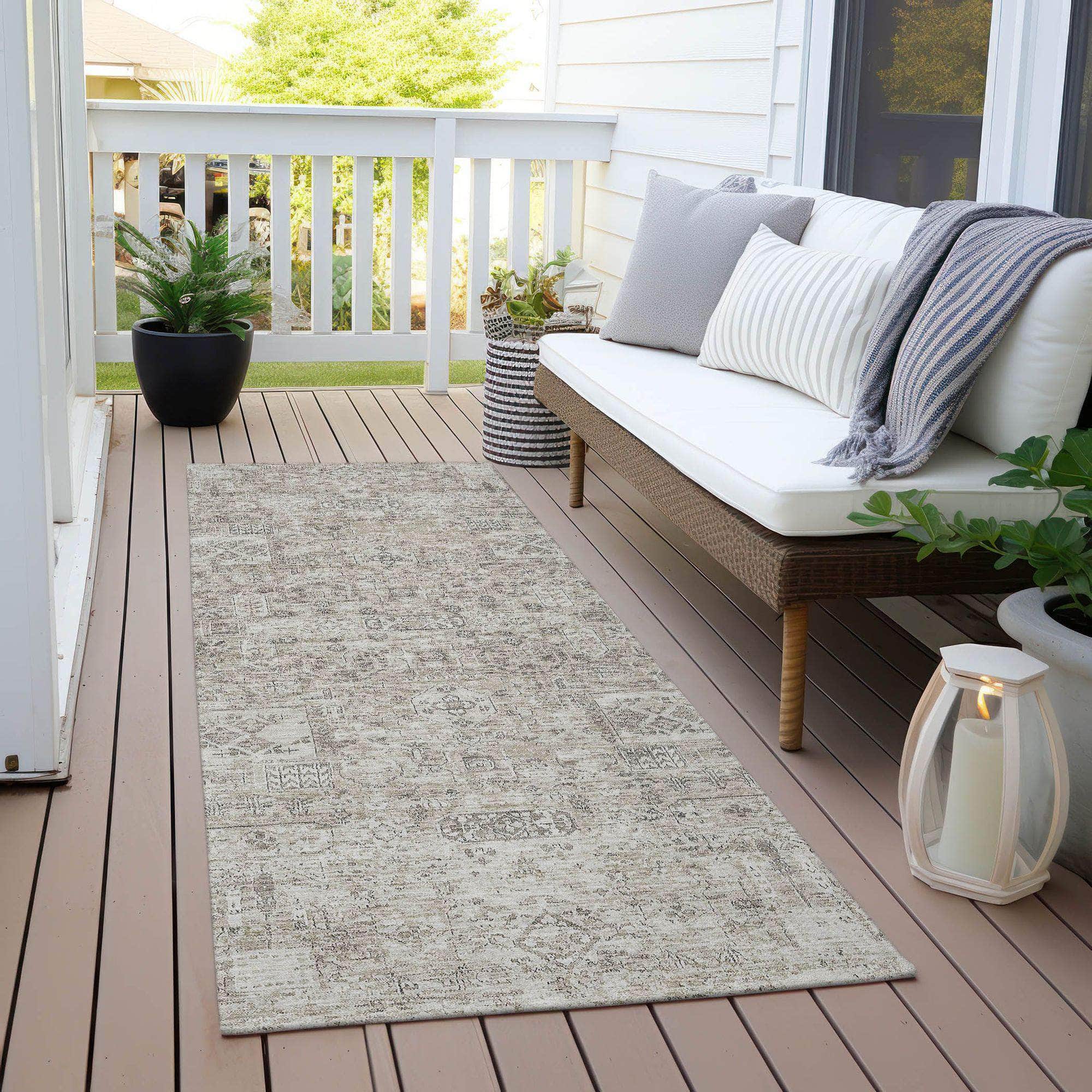 Machine Made ACN611 Taupe Brown Rugs