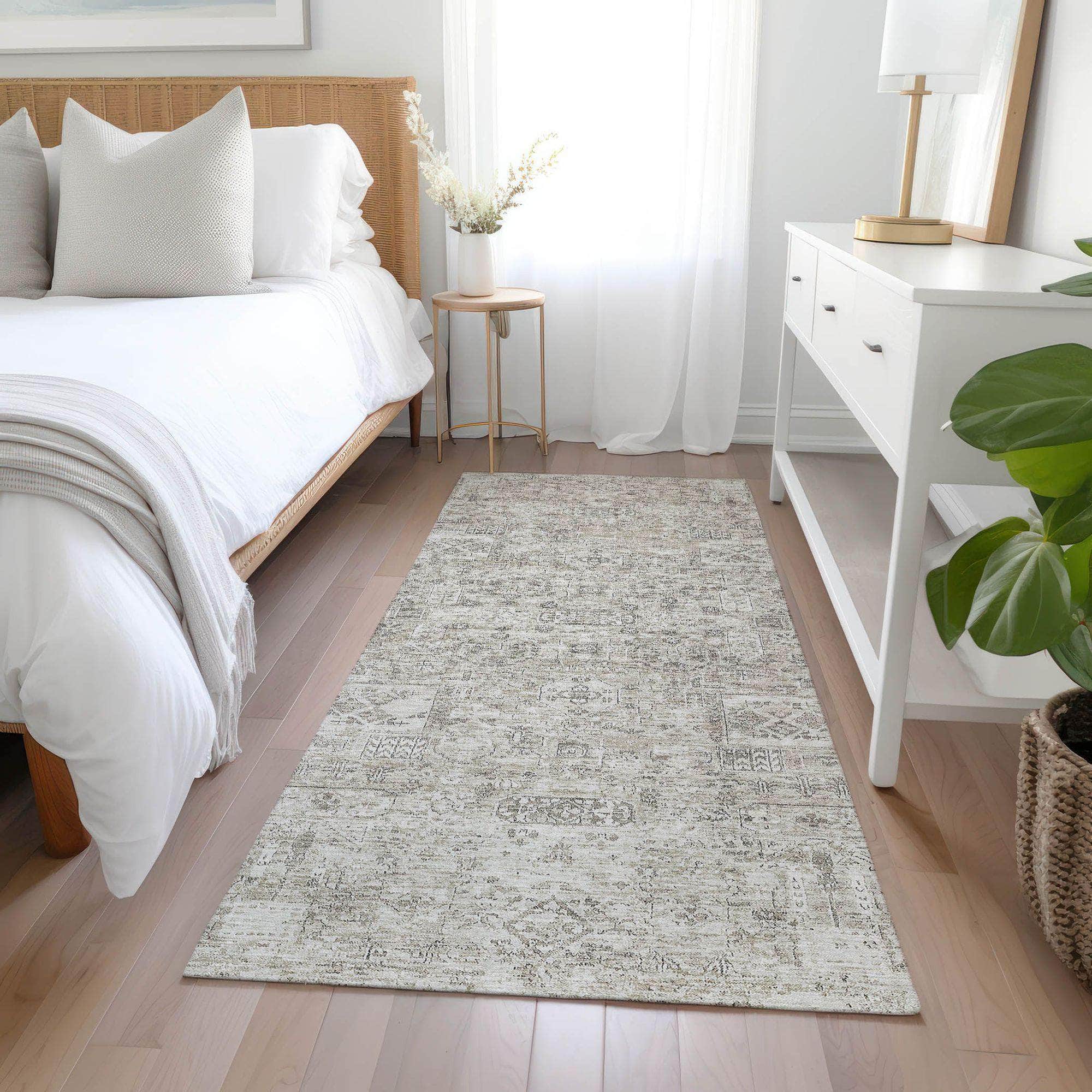 Machine Made ACN611 Taupe Brown Rugs