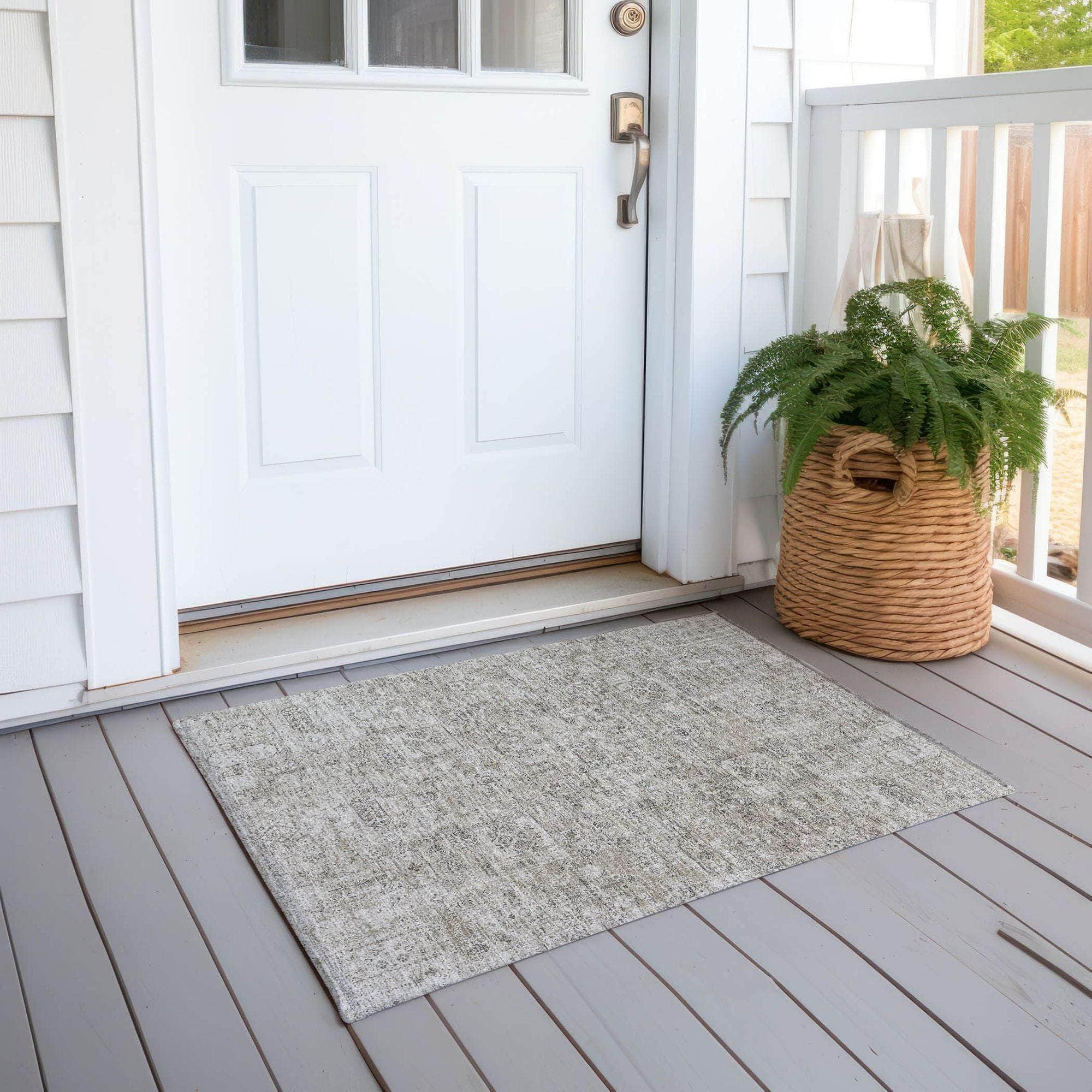 Machine Made ACN611 Taupe Brown Rugs