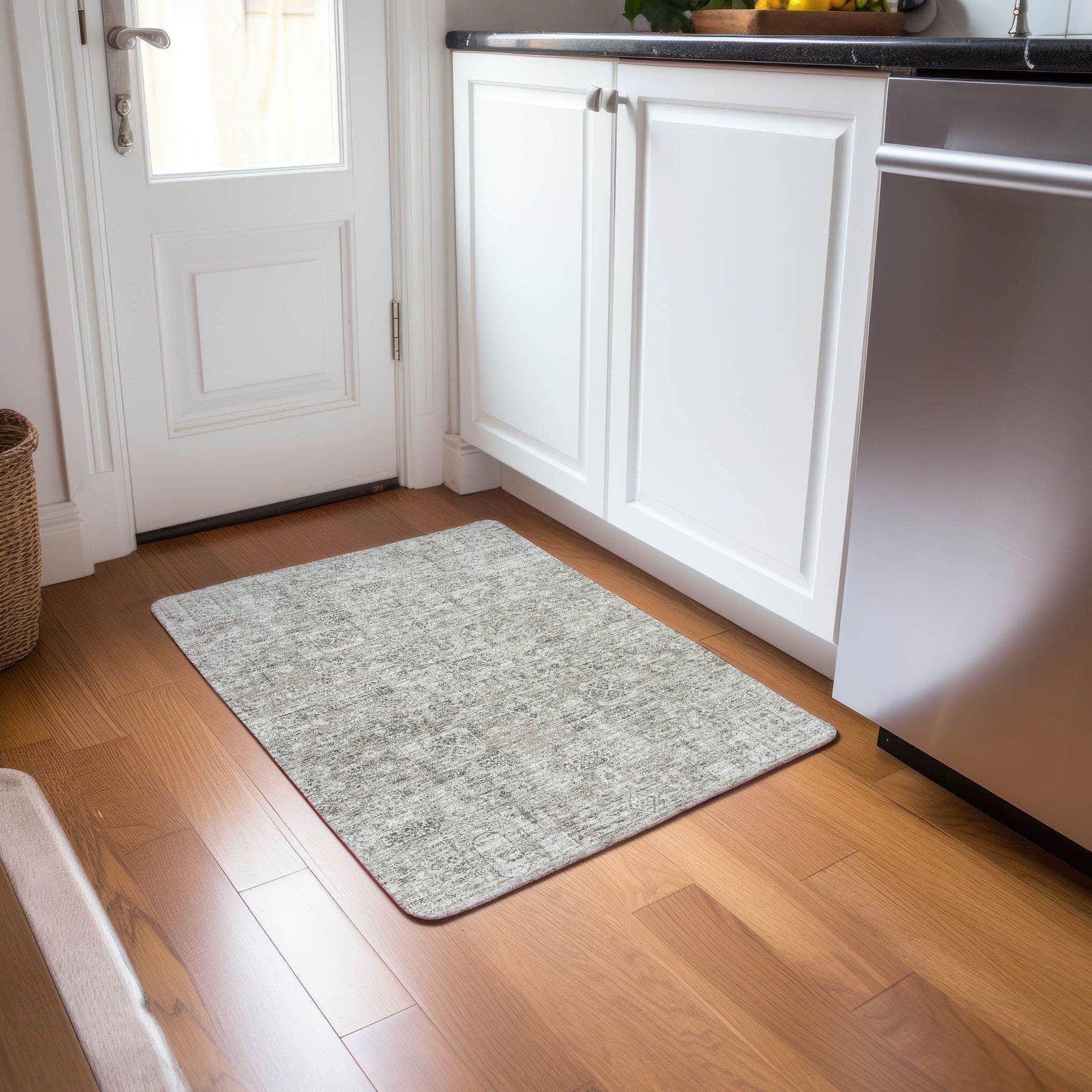 Machine Made ACN611 Taupe Brown Rugs