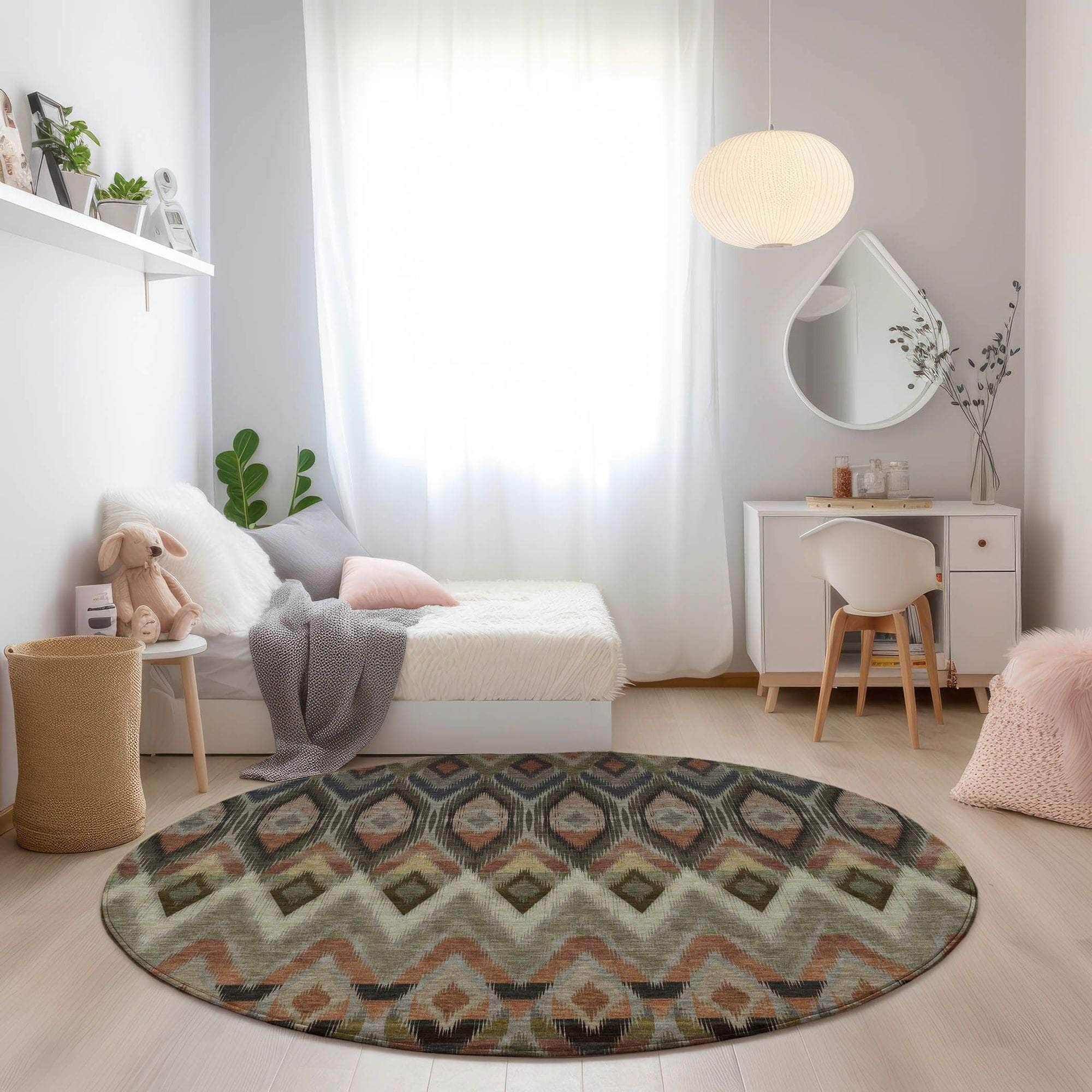 Machine Made ACN617 Taupe Brown Rugs