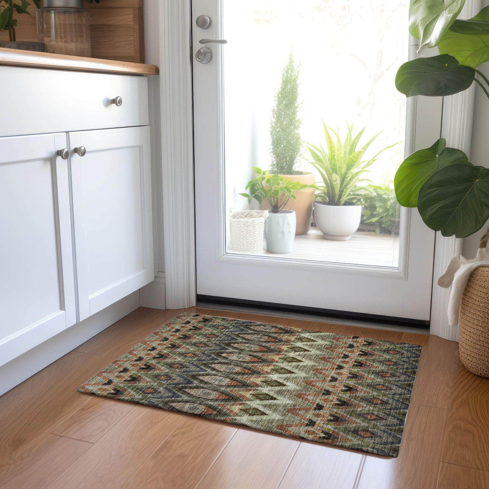 Machine Made ACN617 Taupe Brown Rugs