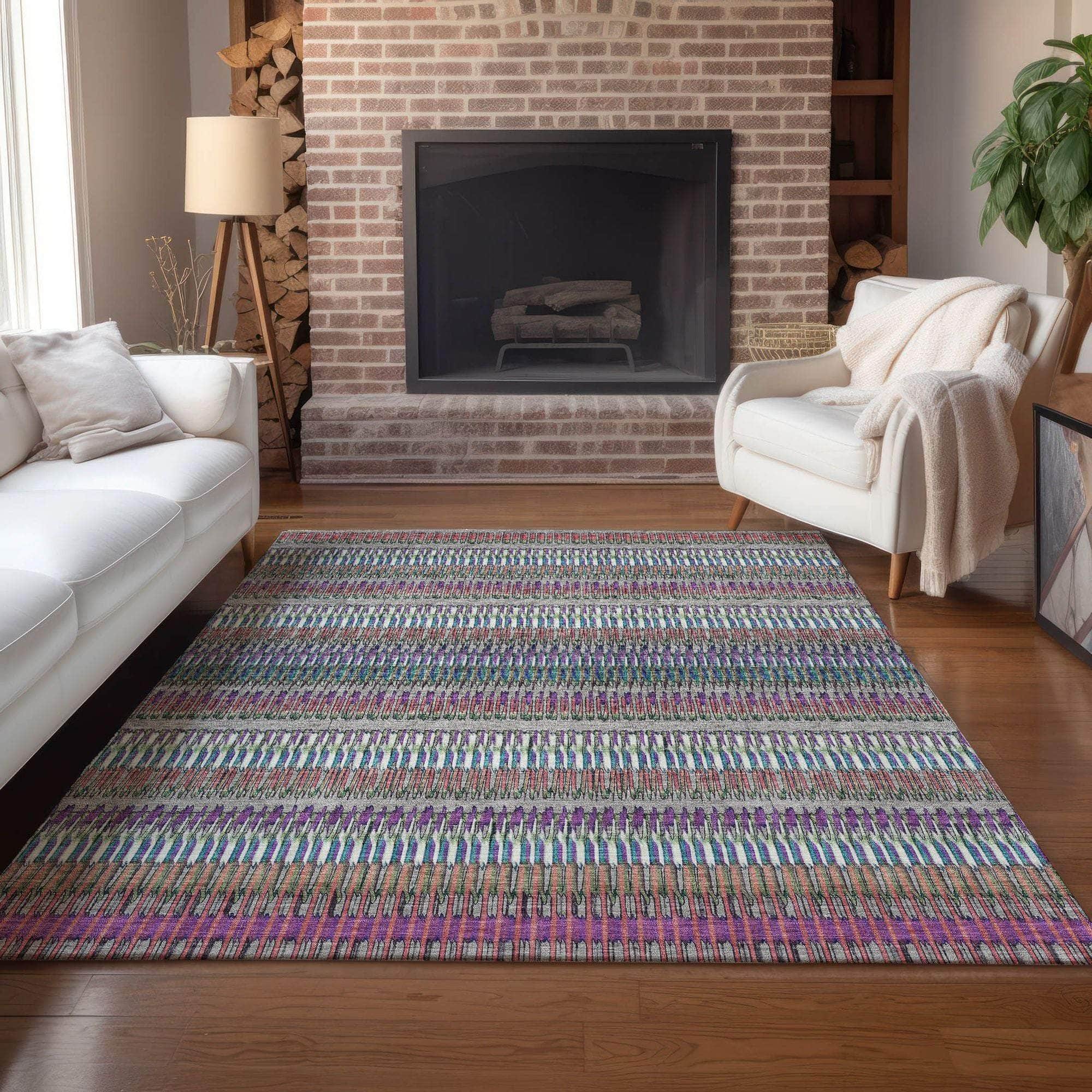 Machine Made ACN589 Taupe Brown Rugs