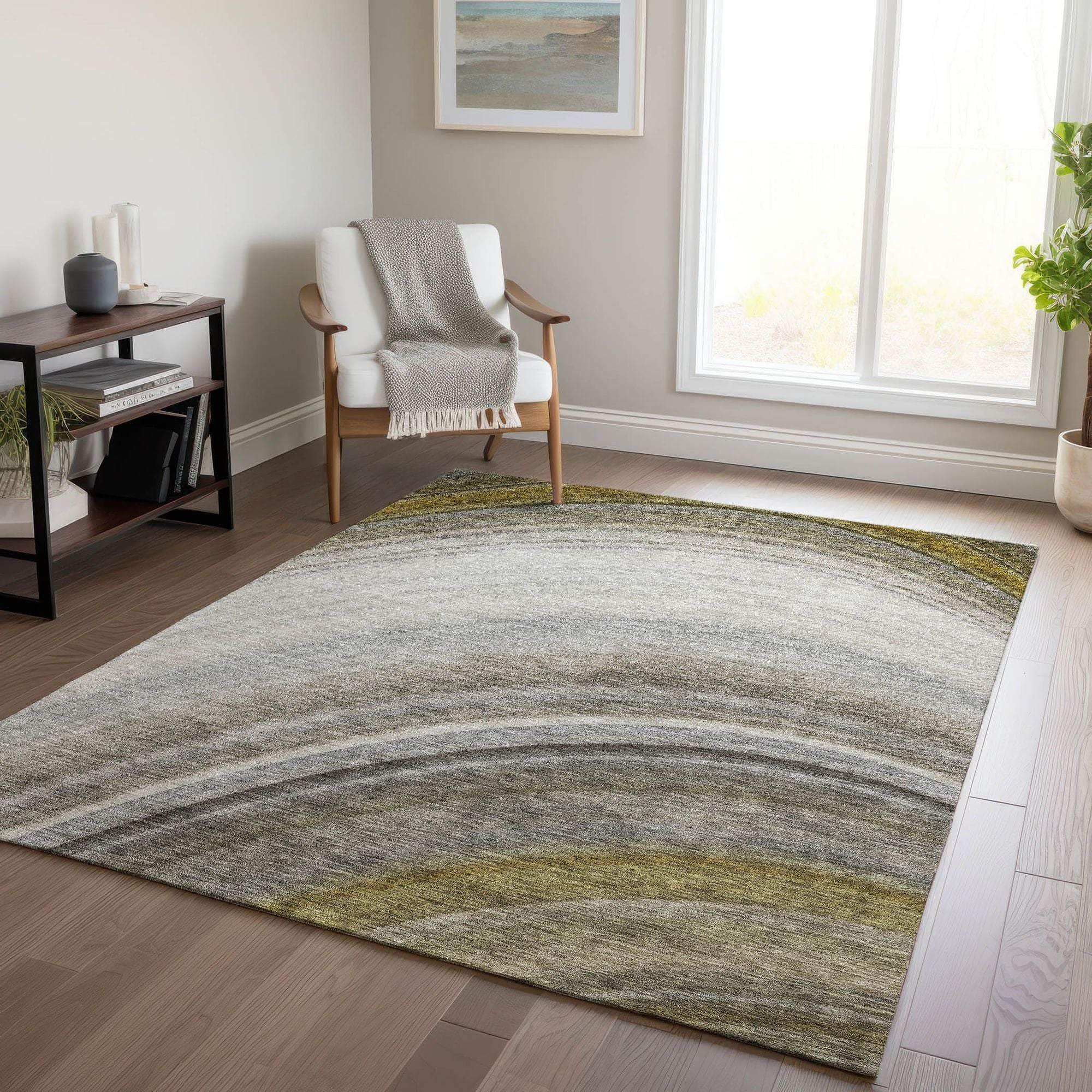 Machine Made ACN584 Taupe Brown Rugs