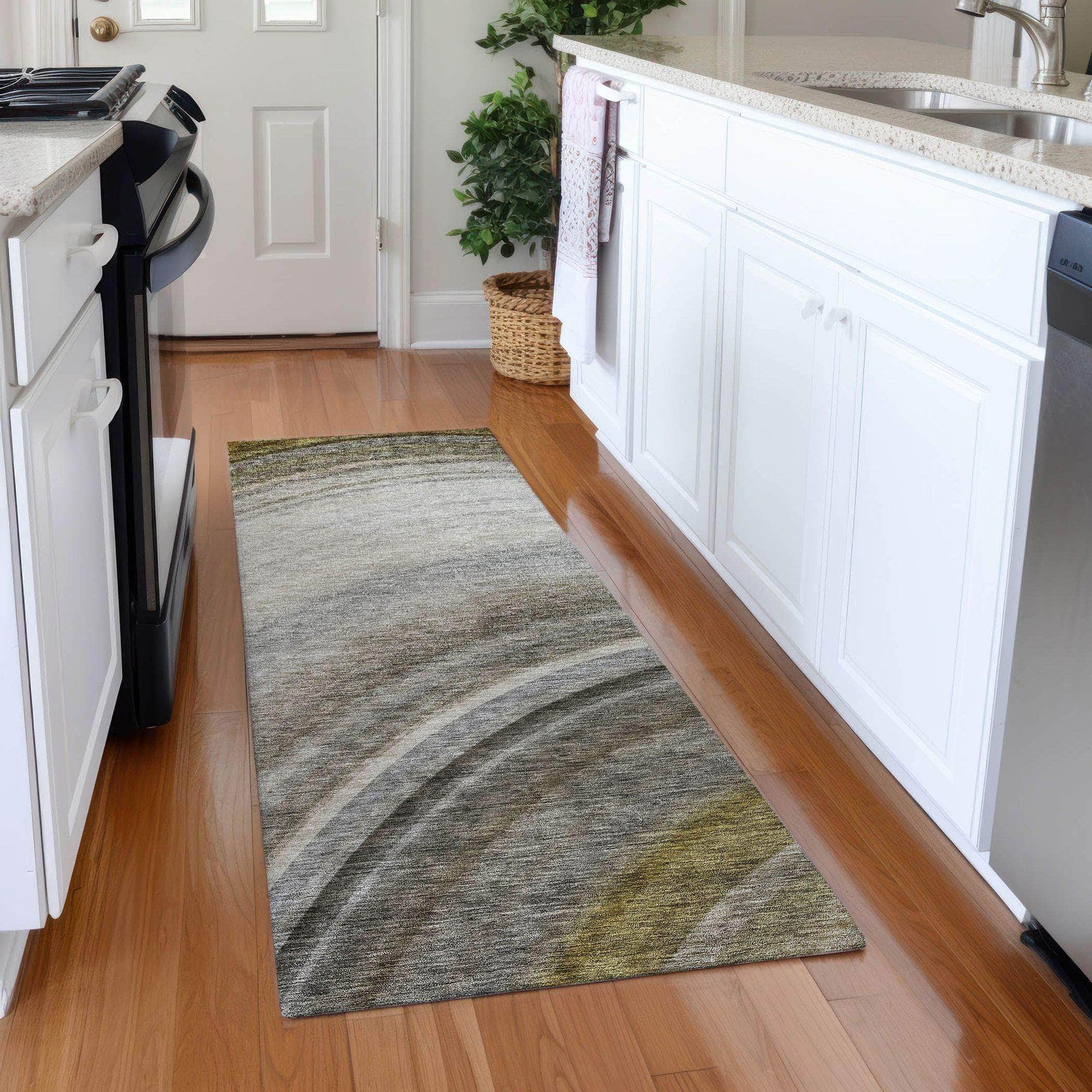 Machine Made ACN584 Taupe Brown Rugs
