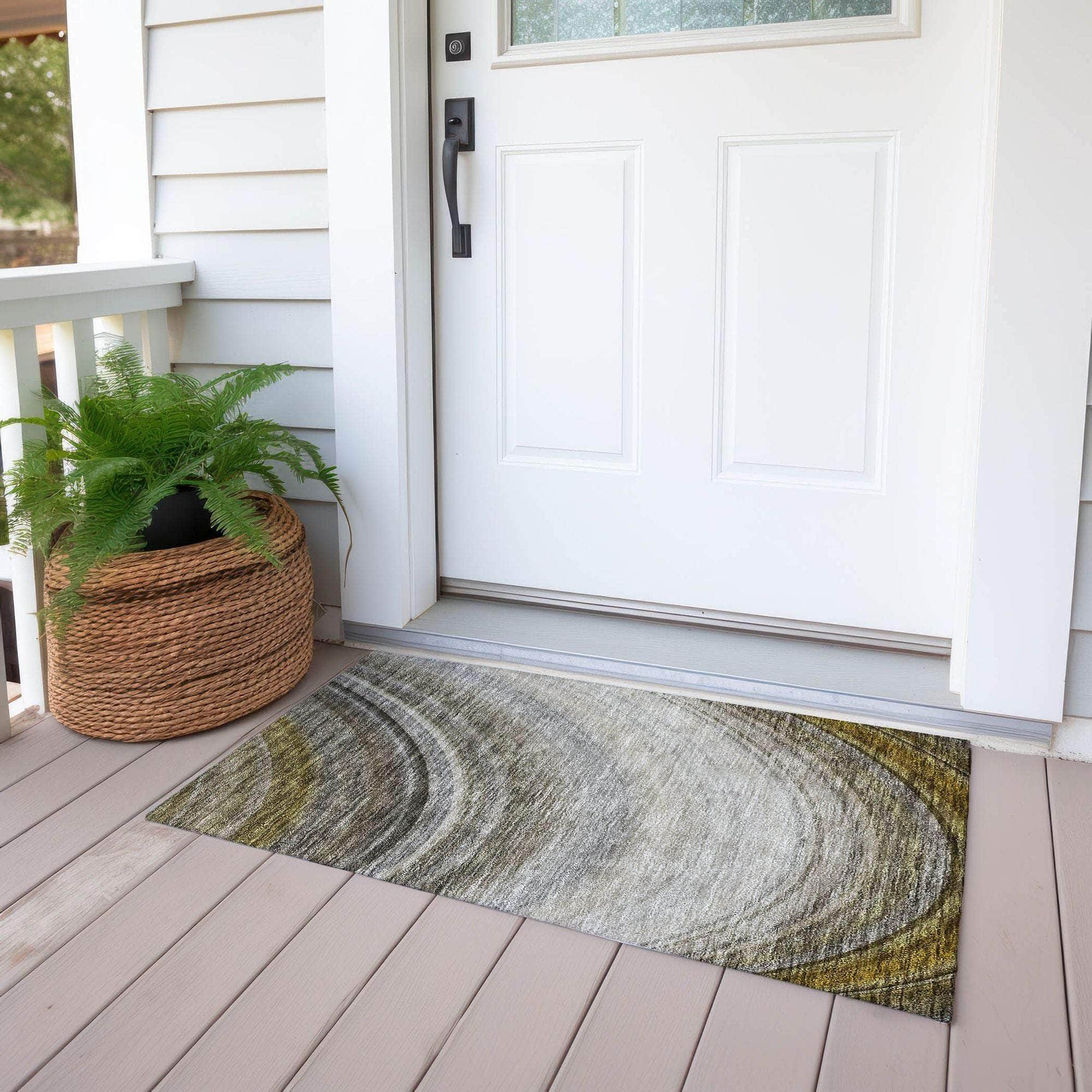 Machine Made ACN584 Taupe Brown Rugs