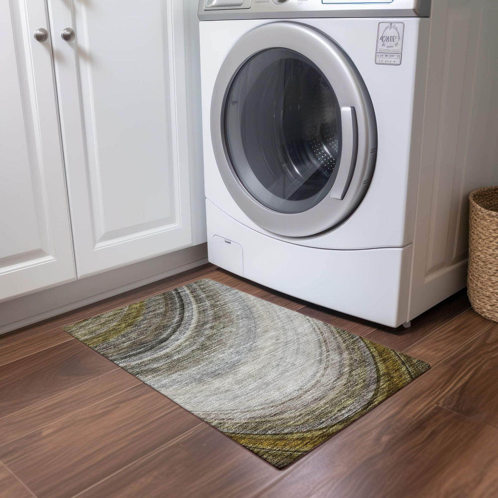 Machine Made ACN584 Taupe Brown Rugs