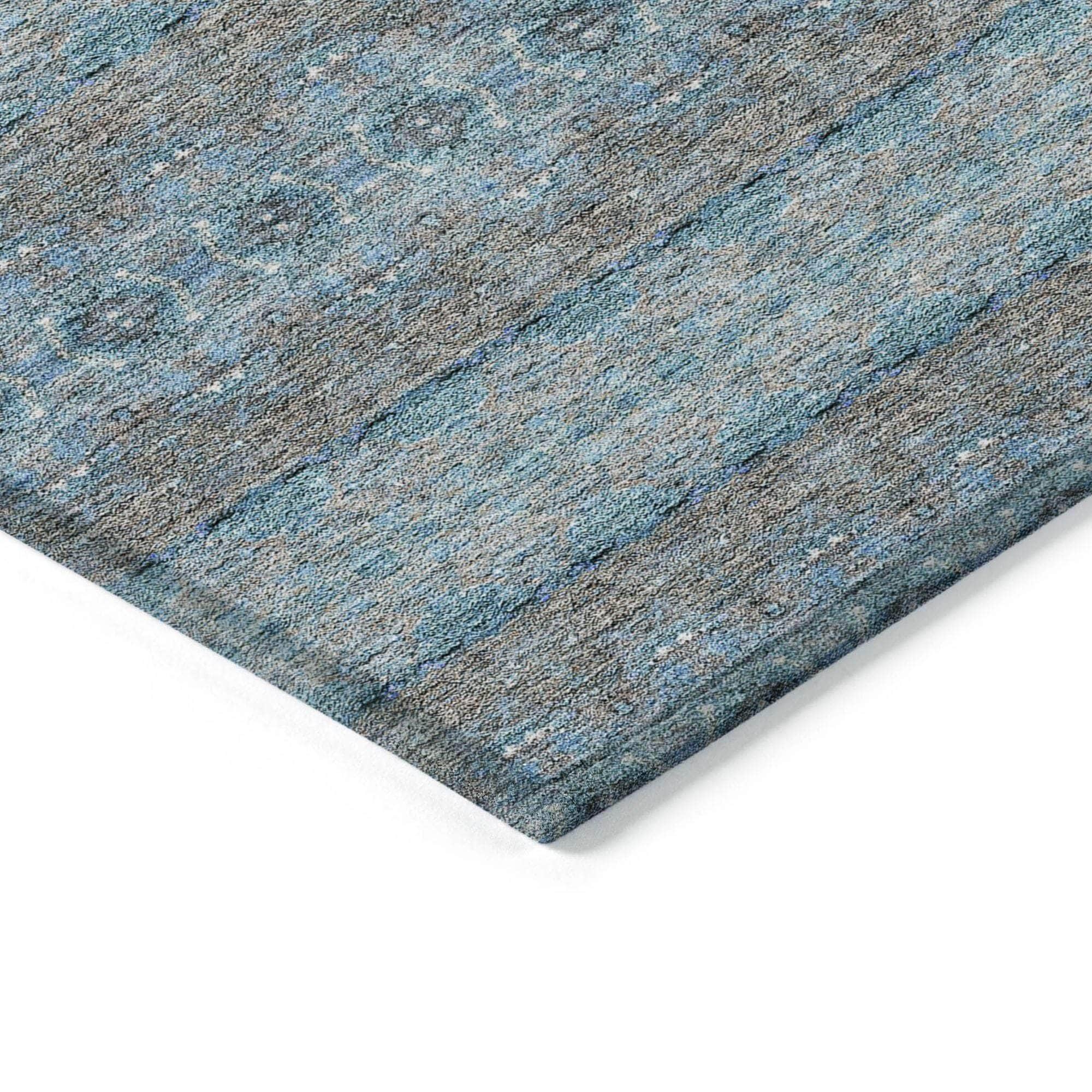 Machine Made ACN615 Teal Rugs