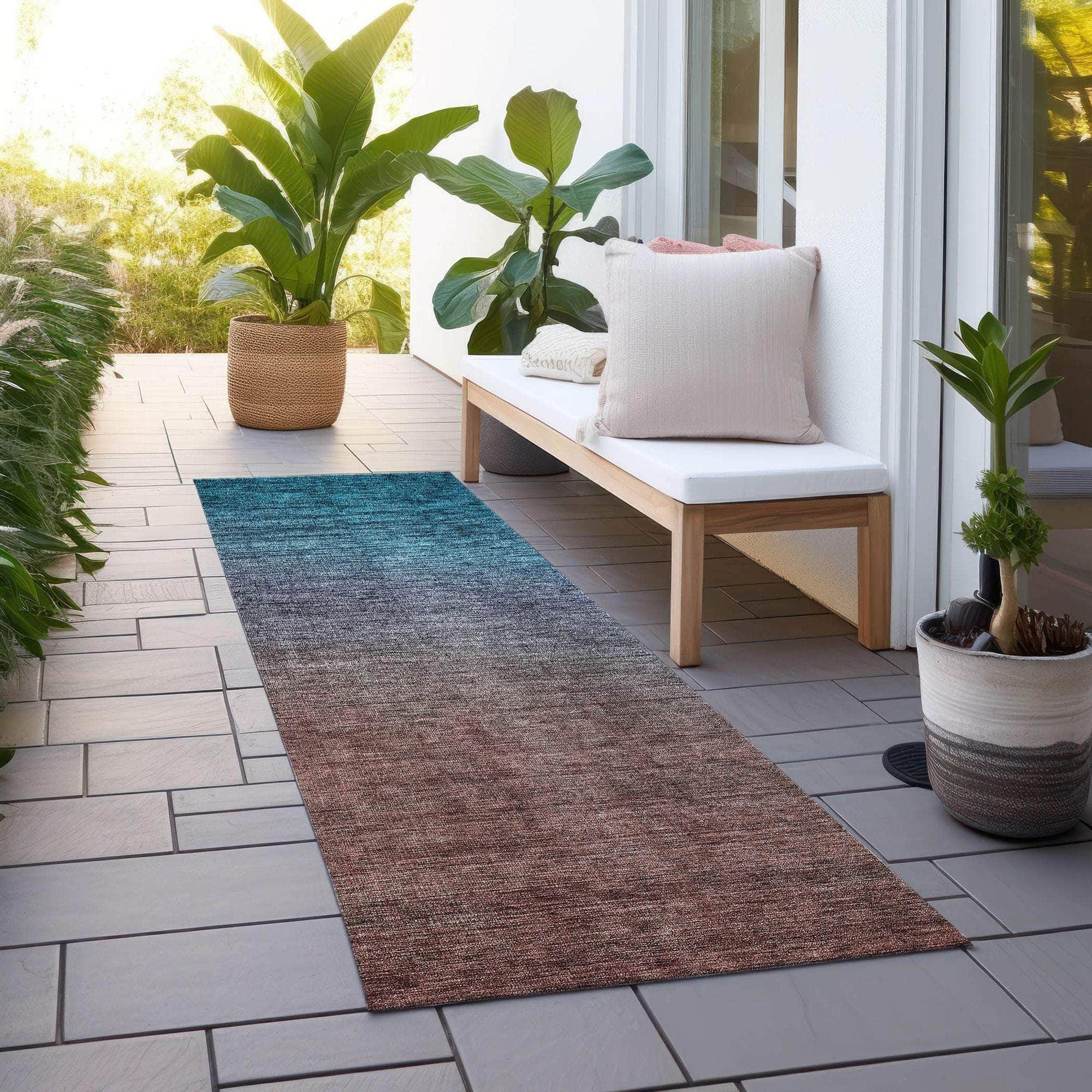 Machine Made ACN587 Teal Rugs