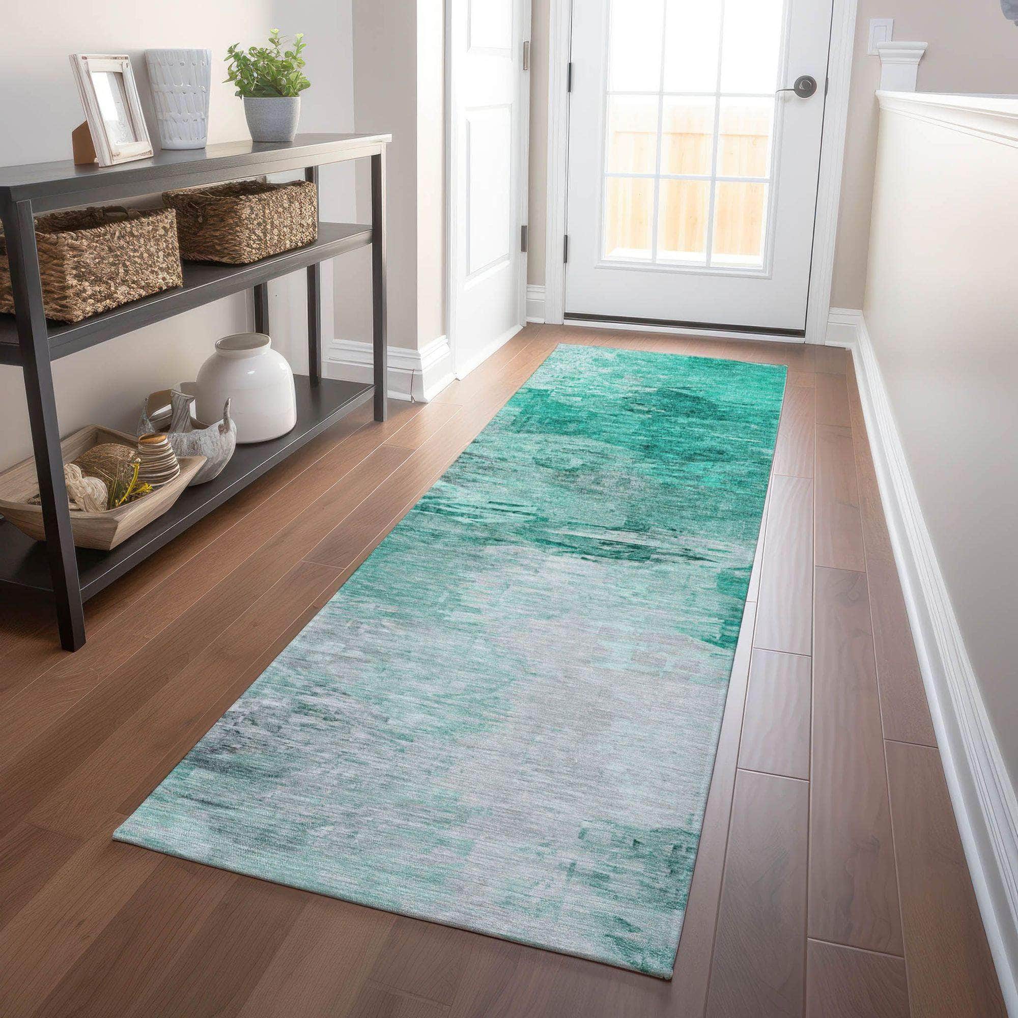 Machine Made ACN595 Teal Rugs
