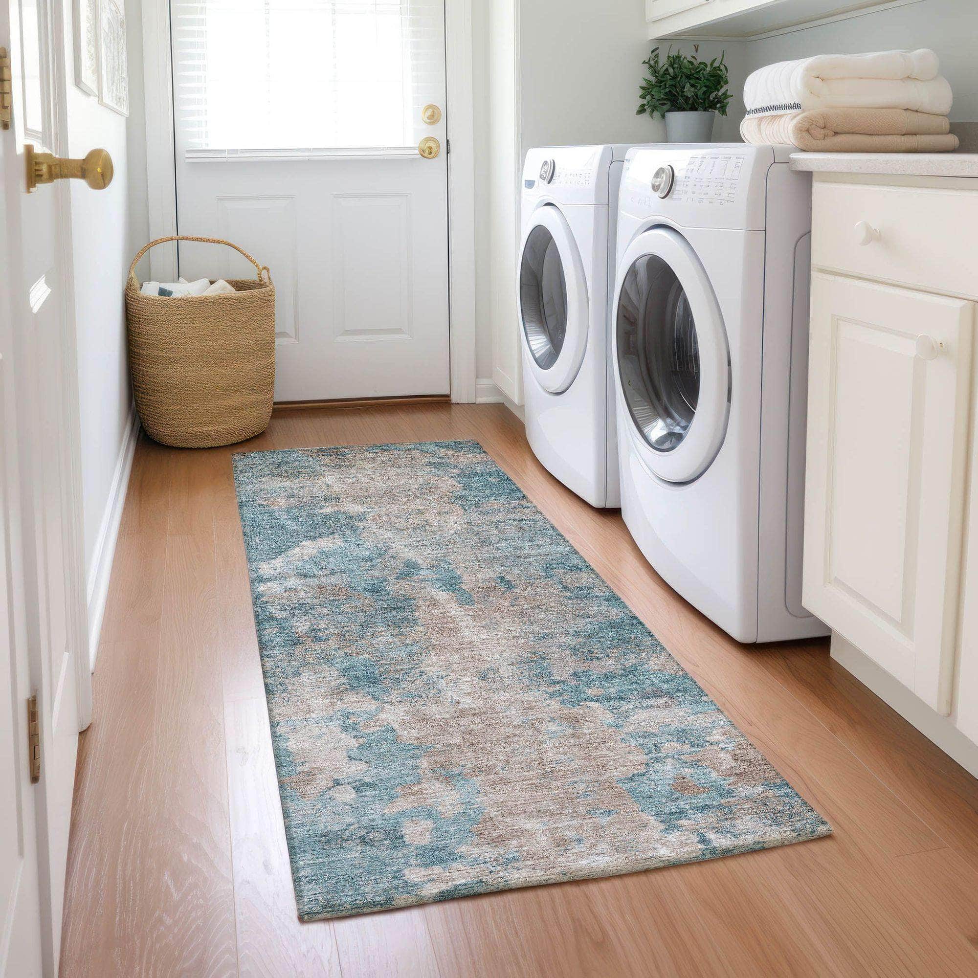 Machine Made ACN573 Teal Rugs