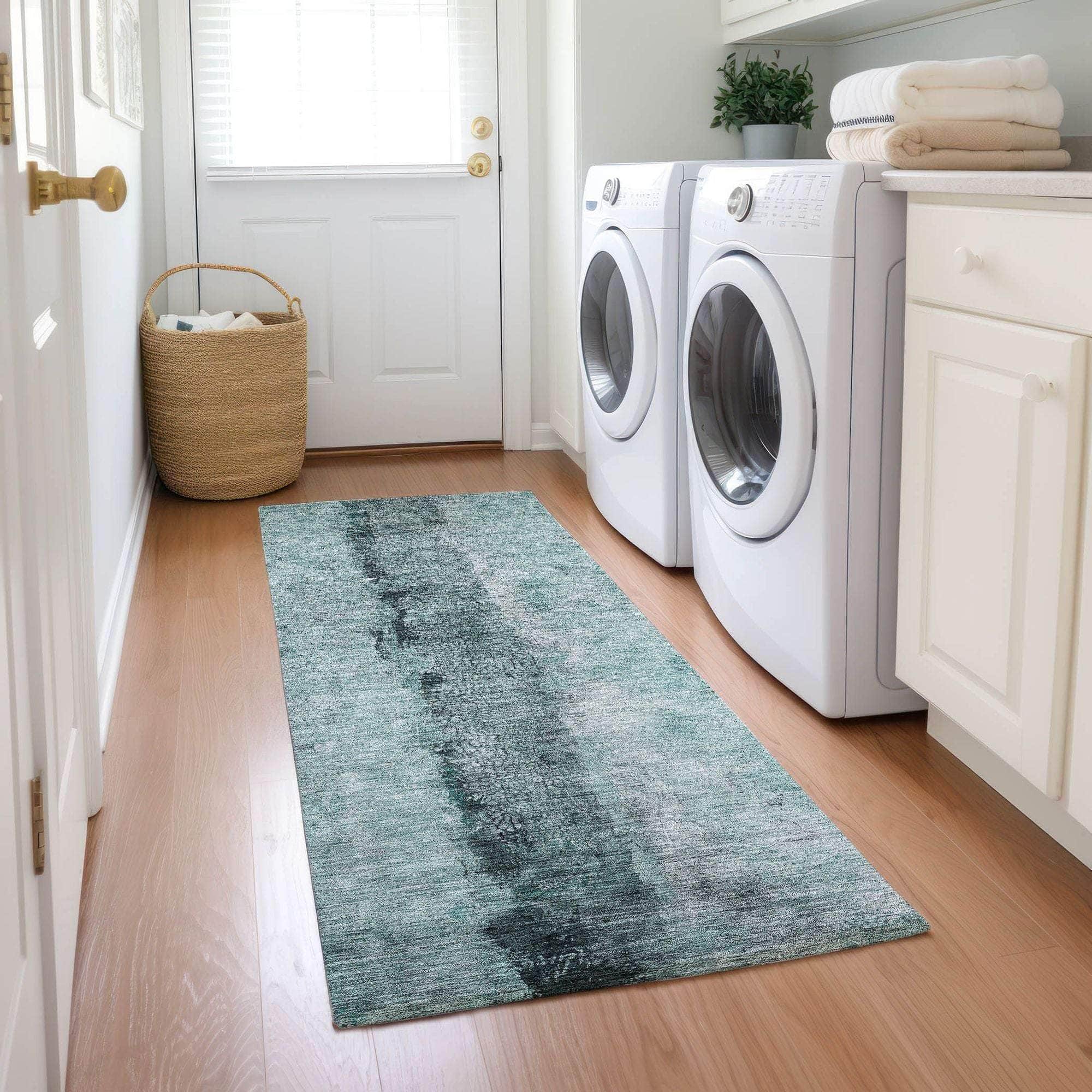 Machine Made ACN605 Teal Rugs