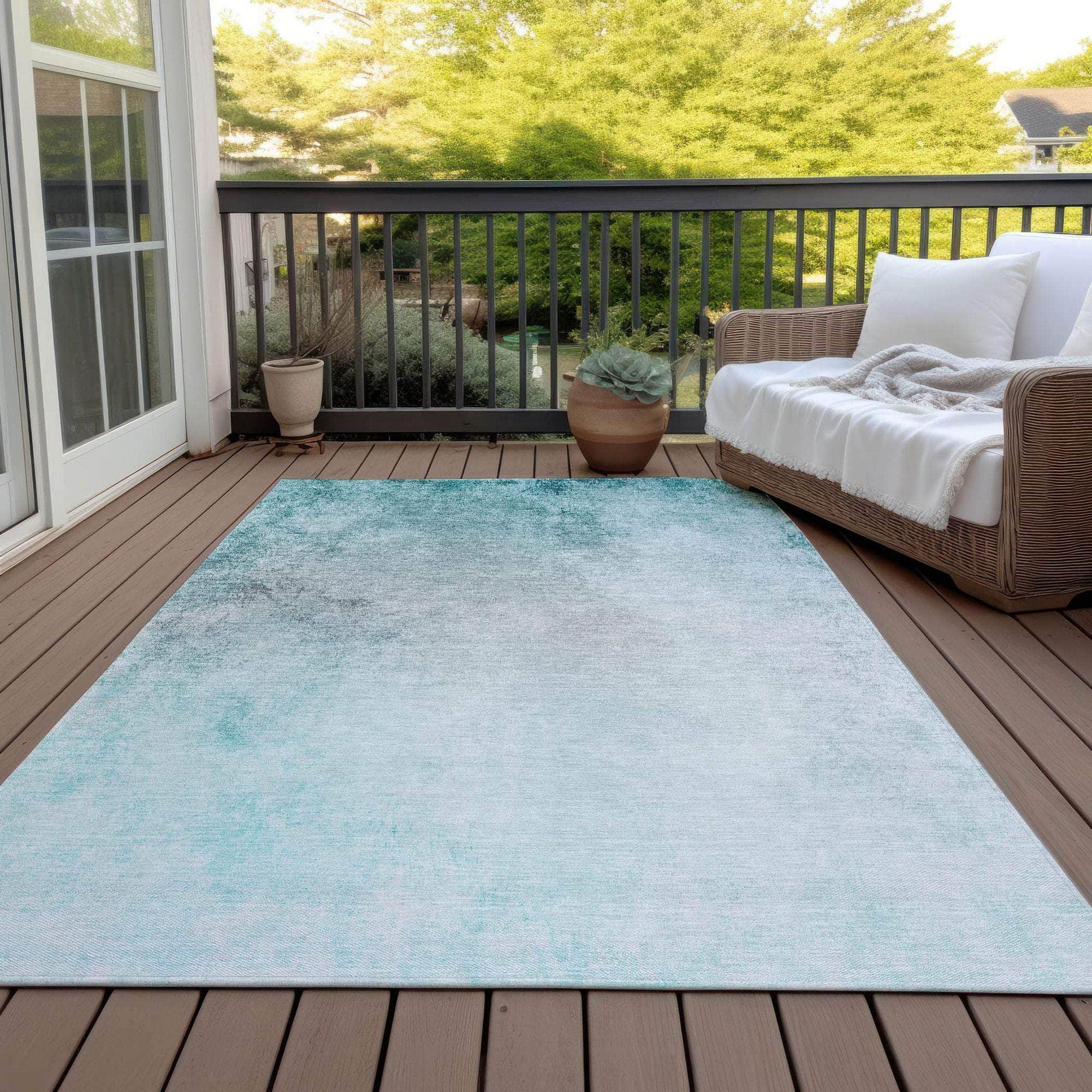 Machine Made ACN601 Teal Rugs