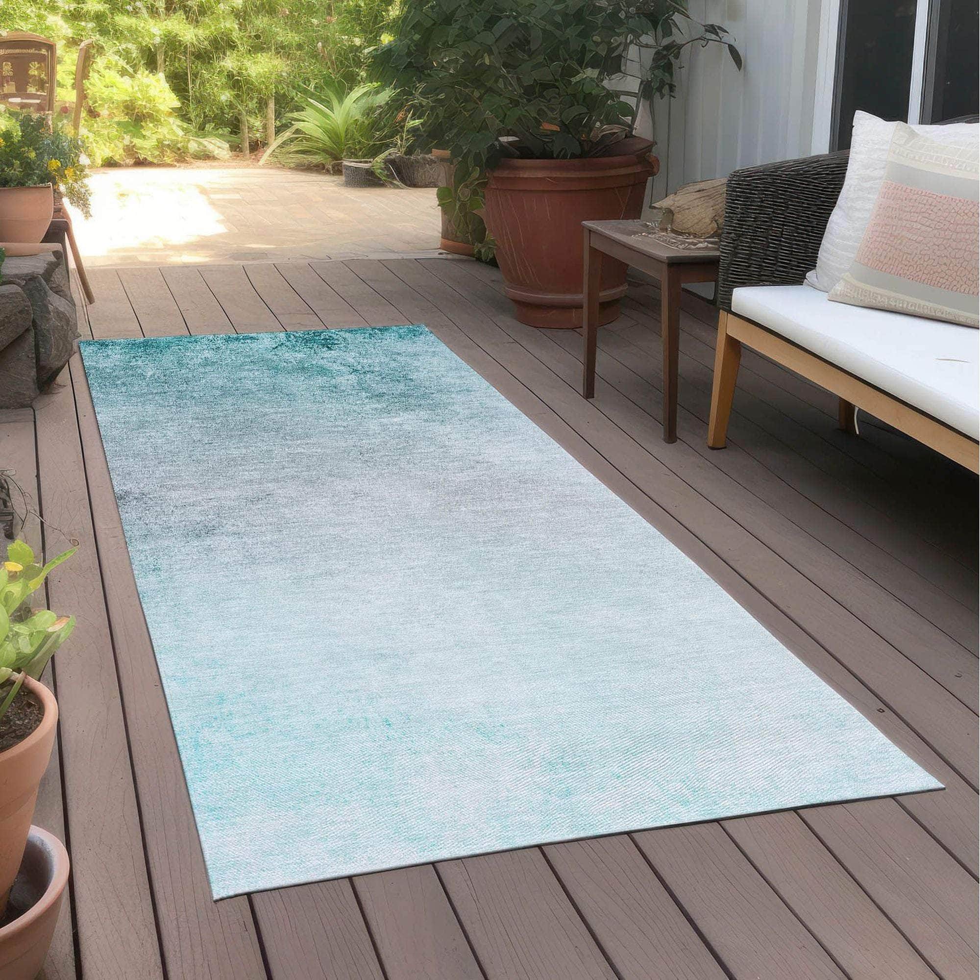 Machine Made ACN601 Teal Rugs