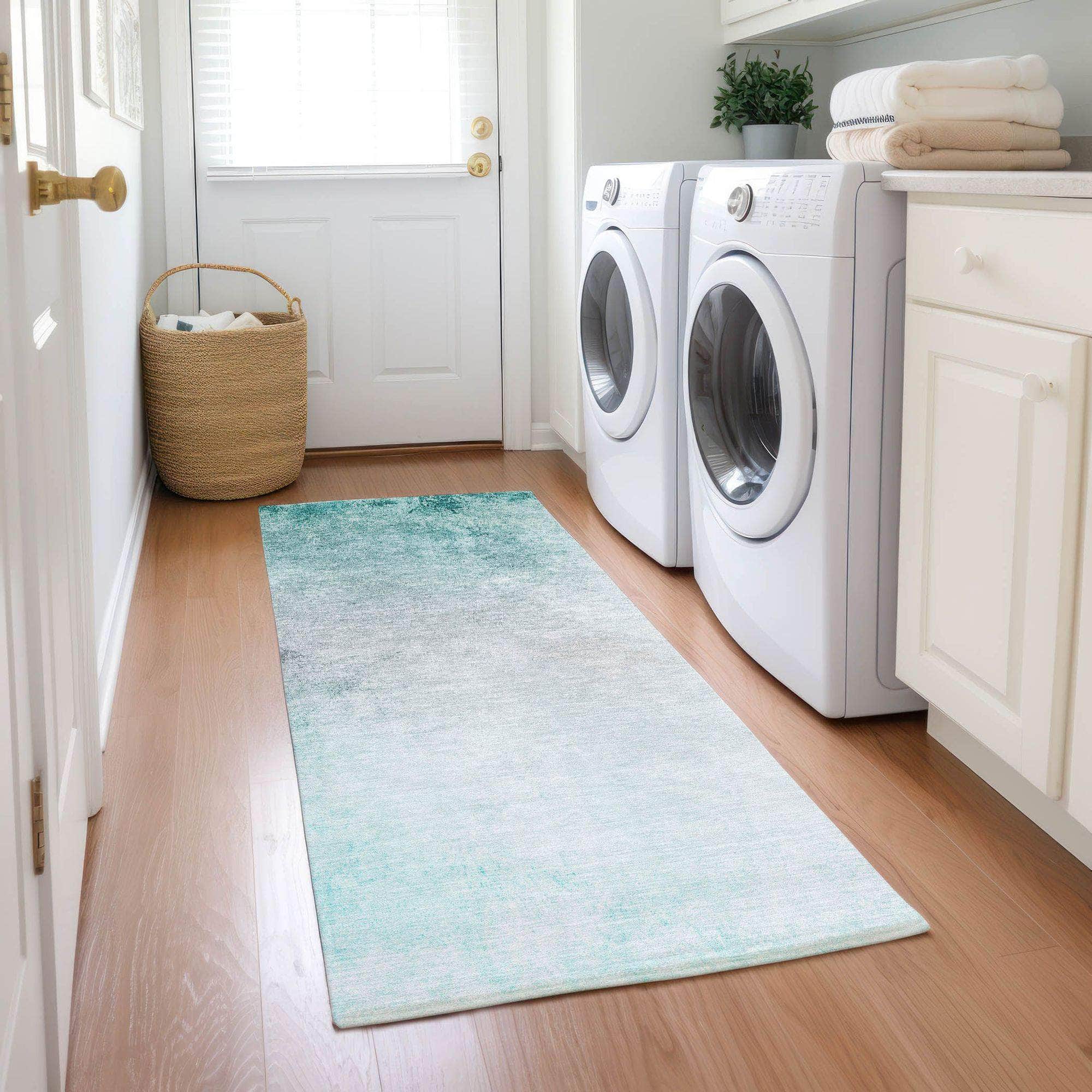 Machine Made ACN601 Teal Rugs