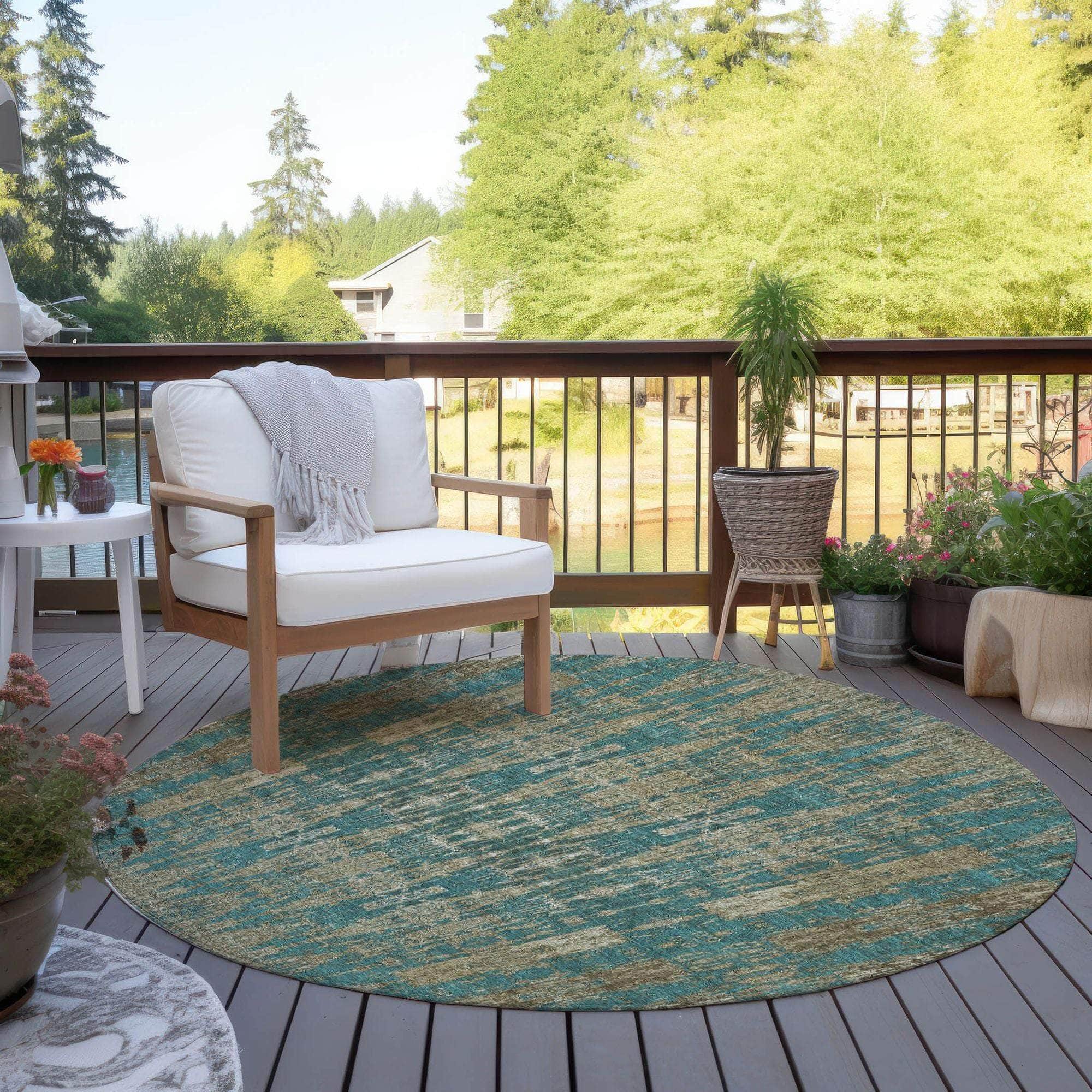 Machine Made ACN580 Teal Rugs