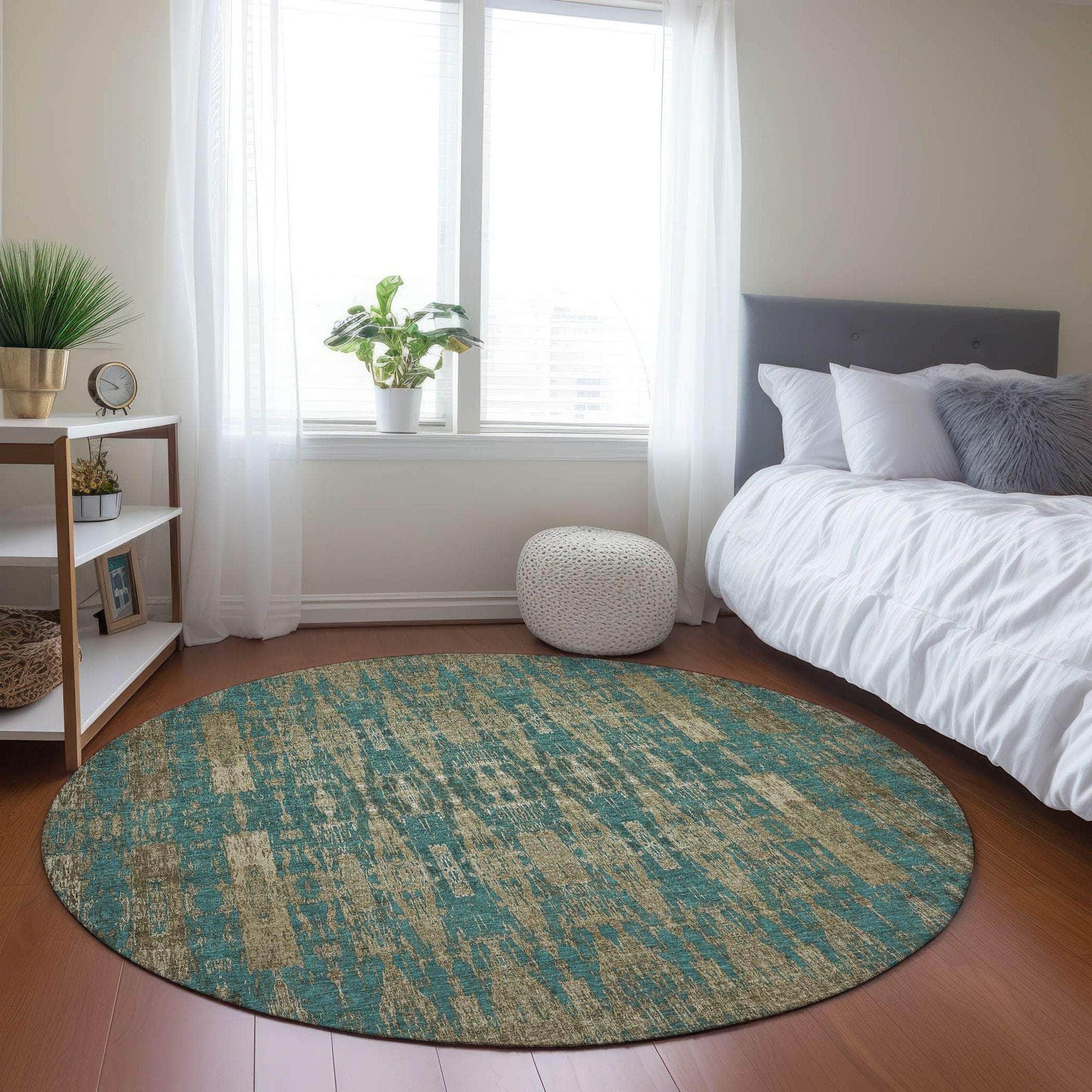 Machine Made ACN580 Teal Rugs