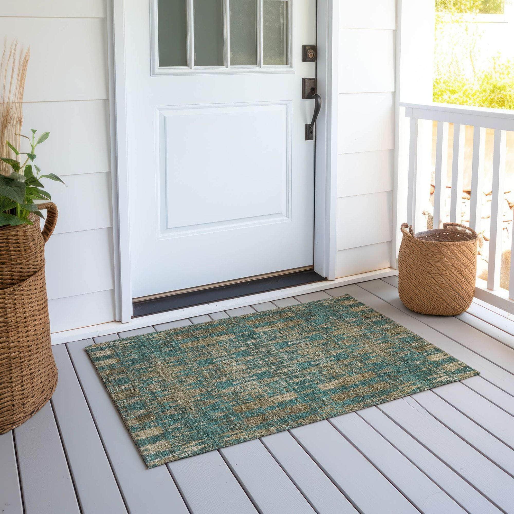 Machine Made ACN580 Teal Rugs
