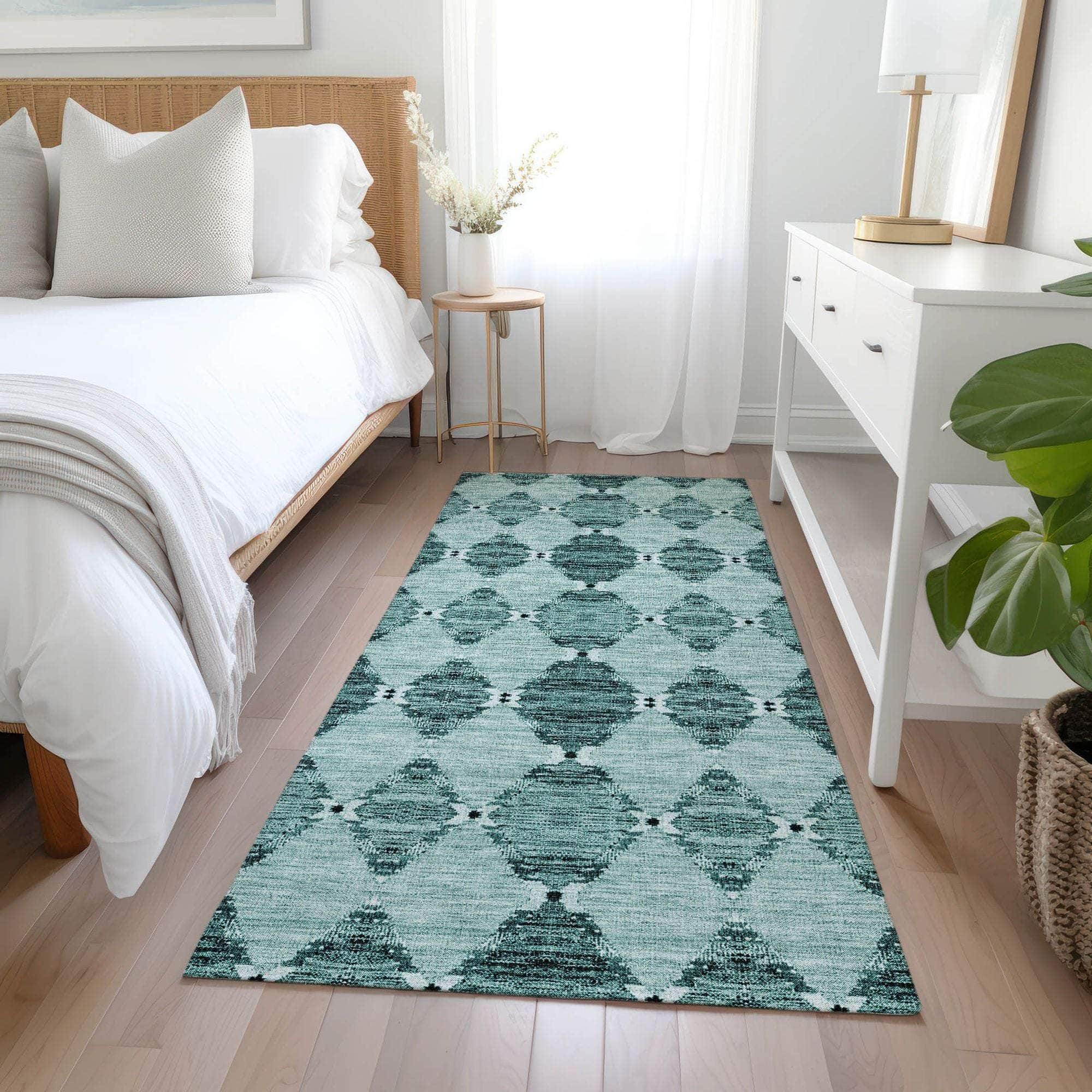 Machine Made ACN610 Teal Rugs
