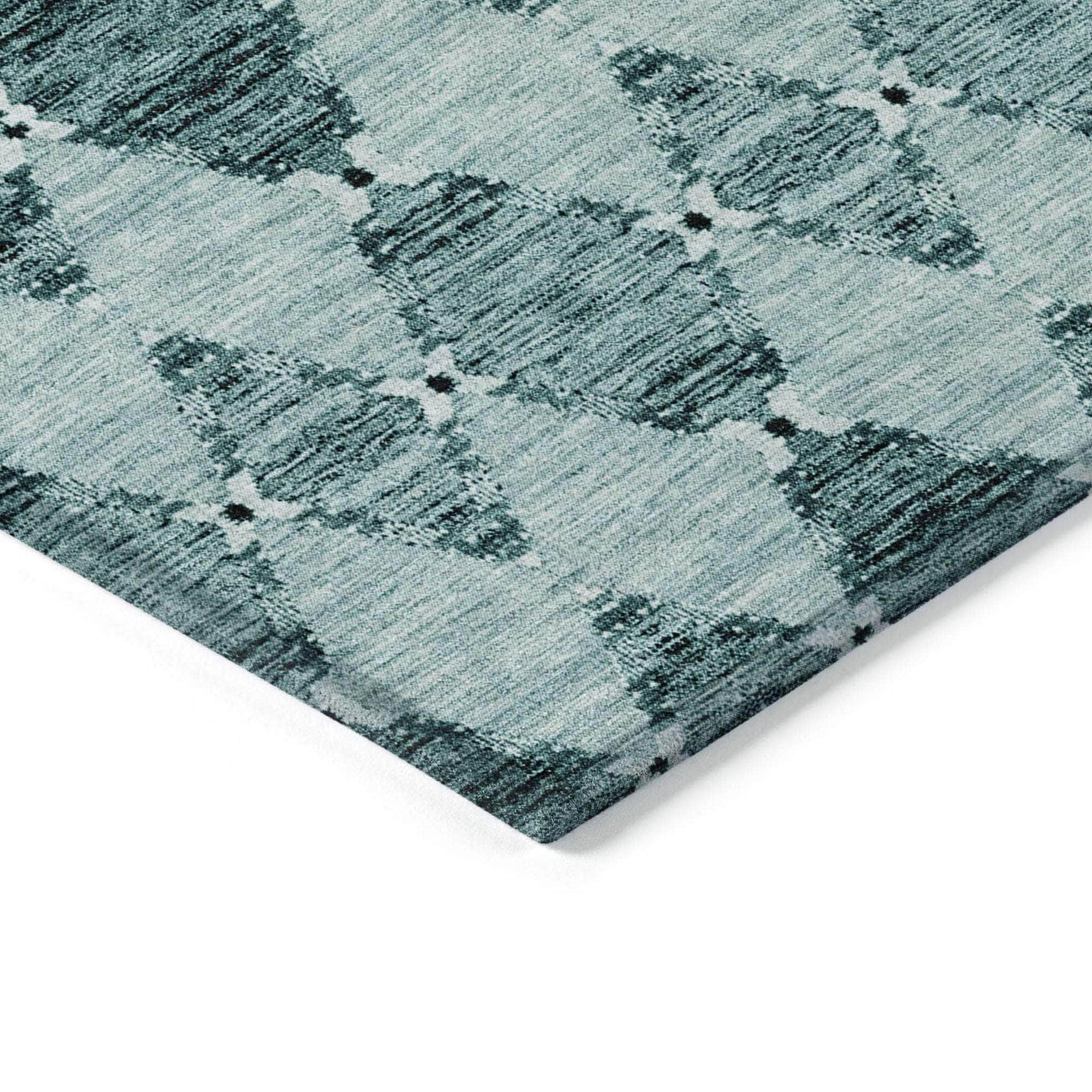 Machine Made ACN610 Teal Rugs
