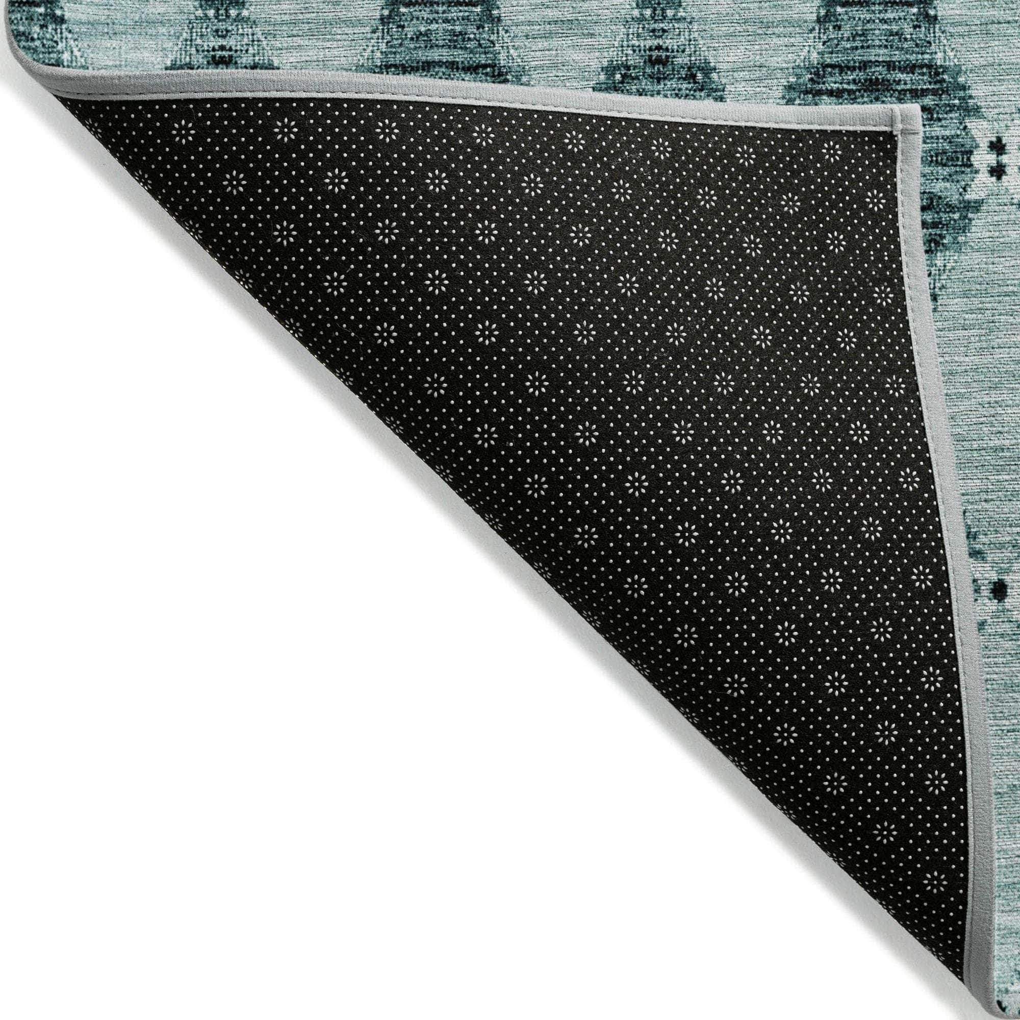 Machine Made ACN610 Teal Rugs