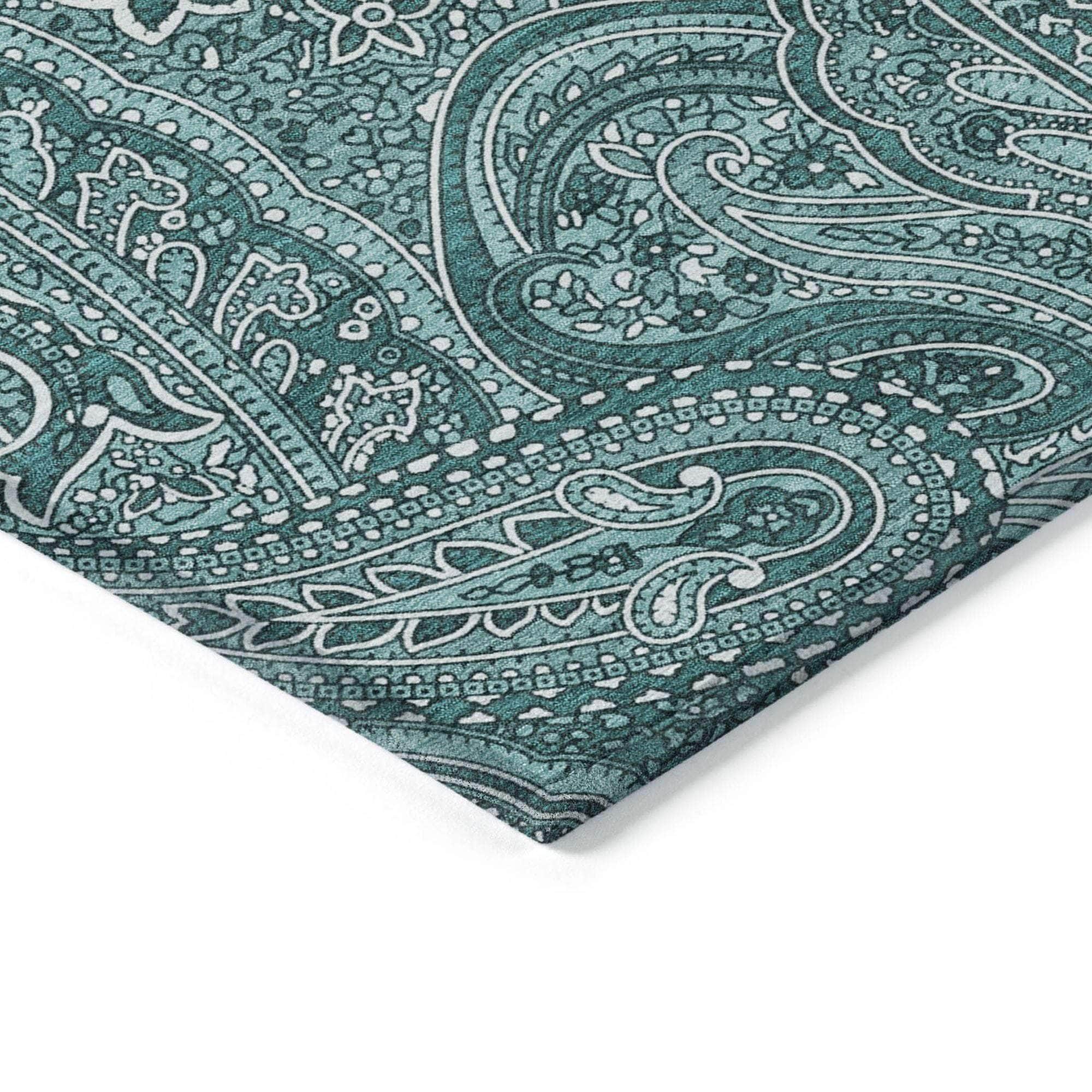 Machine Made ACN623 Teal Rugs