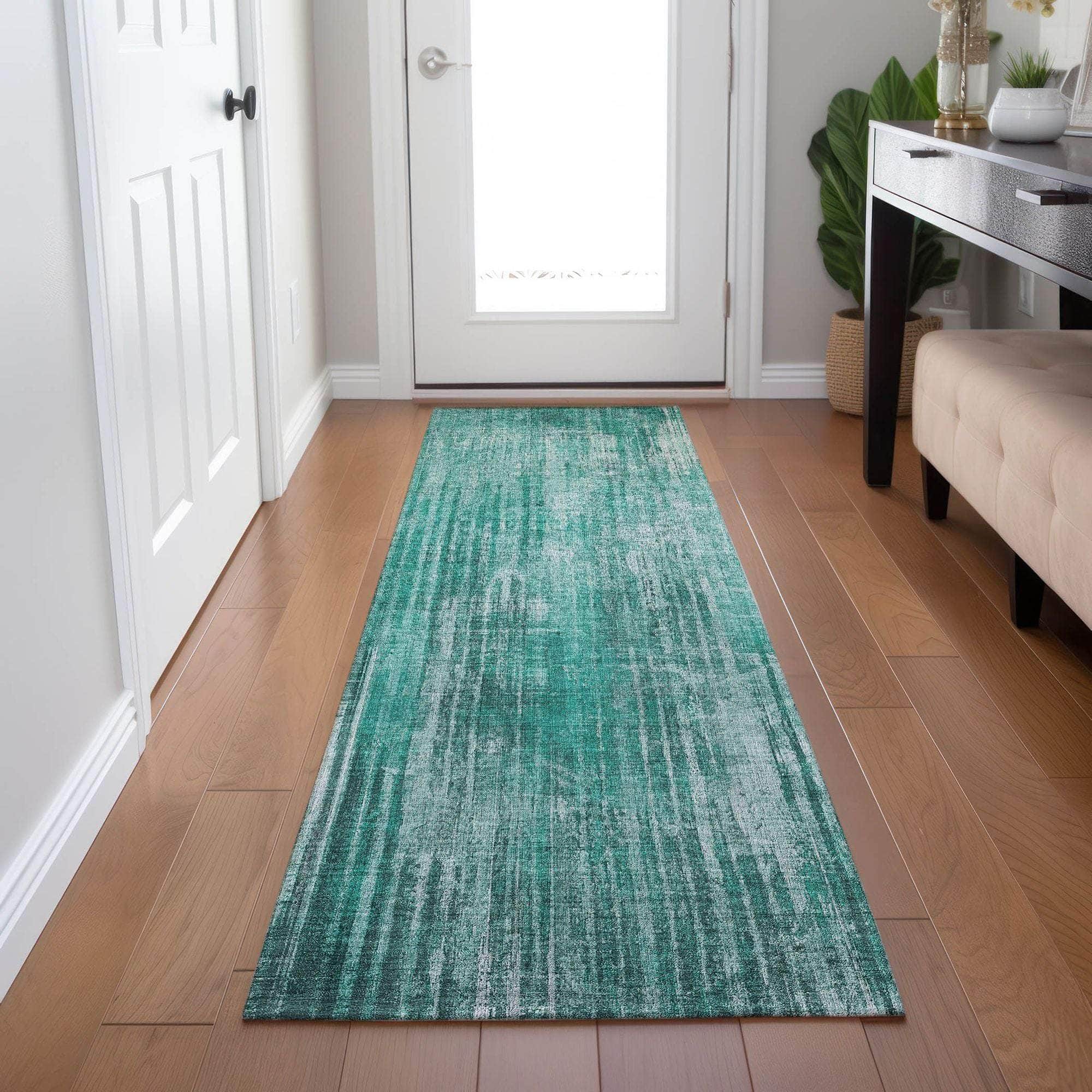 Machine Made ACN582 Teal Rugs