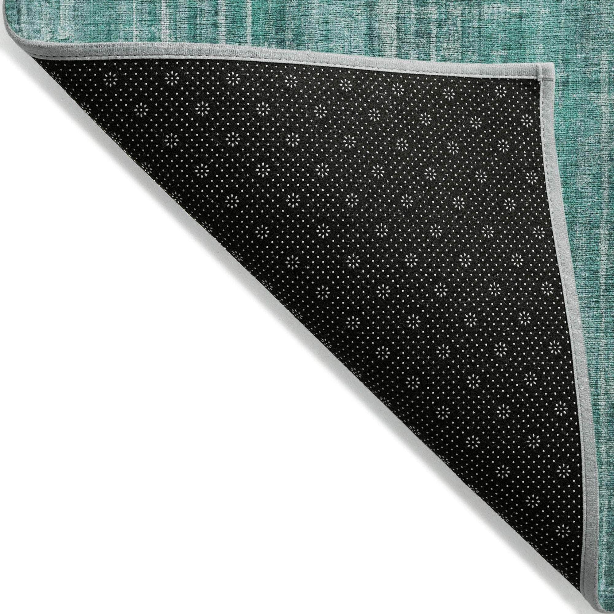 Machine Made ACN582 Teal Rugs