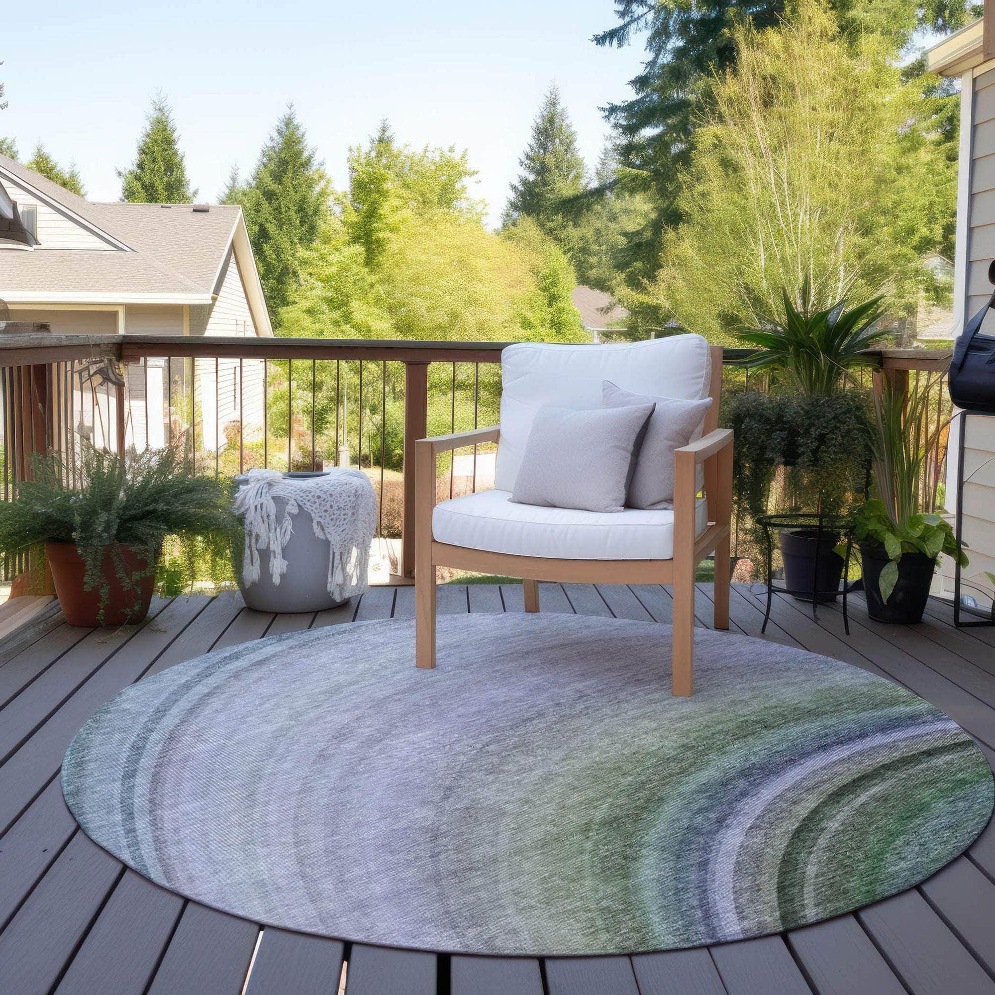Machine Made ACN584 Teal Rugs