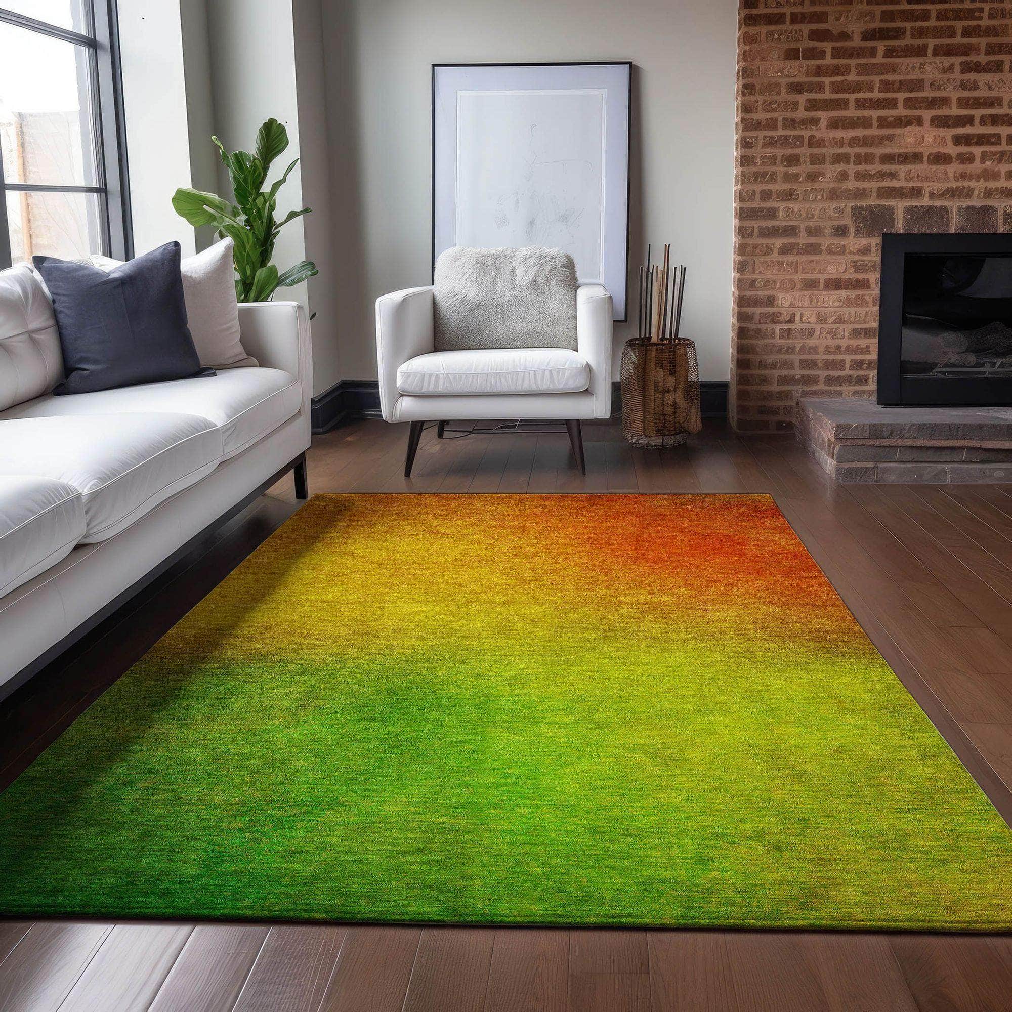 Machine Made ACN583 Terracotta Orange Rugs