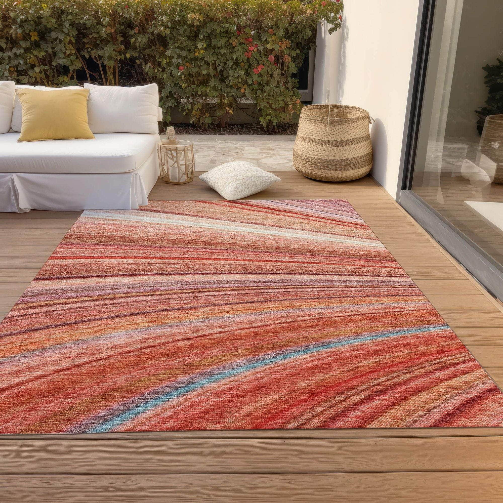 Machine Made ACN585 Terracotta Orange Rugs