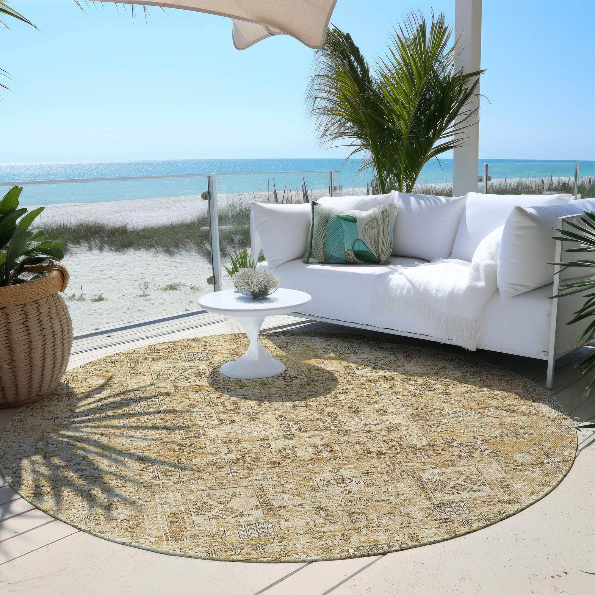 Machine Made ACN611 Wheat Gold Rugs