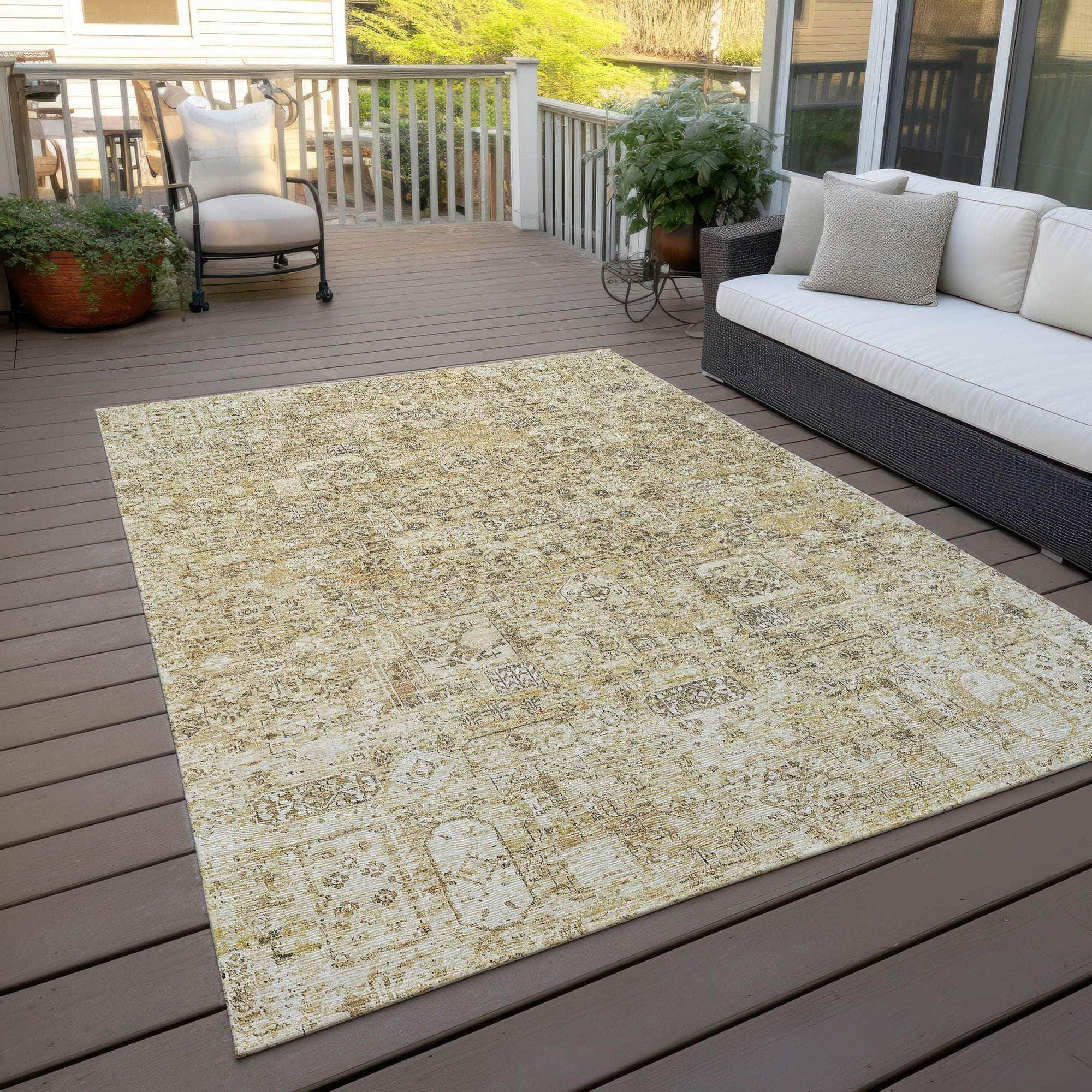 Machine Made ACN611 Wheat Gold Rugs